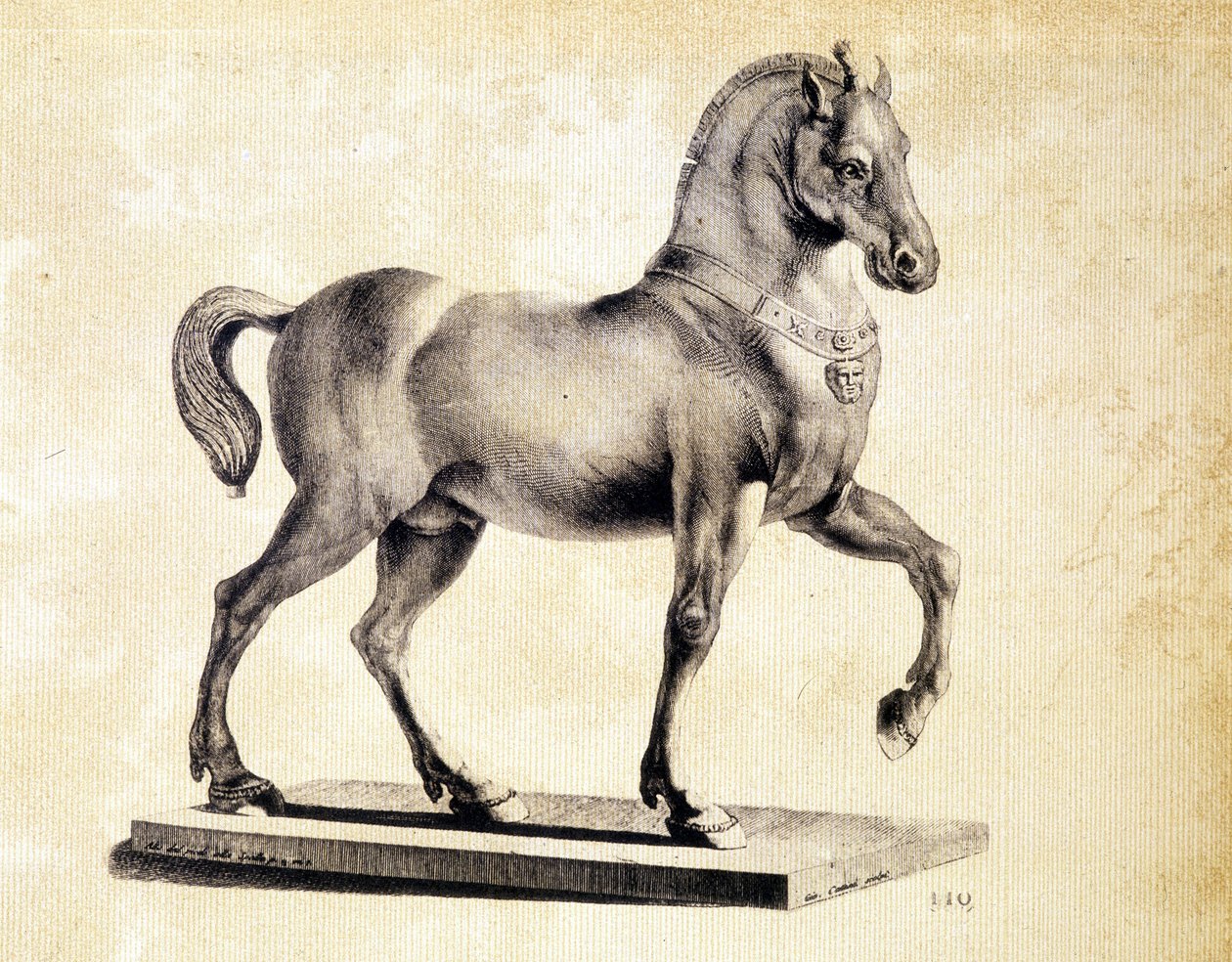 Pferd der Basilika San Marco in Venedig - Gravur von Unknown artist