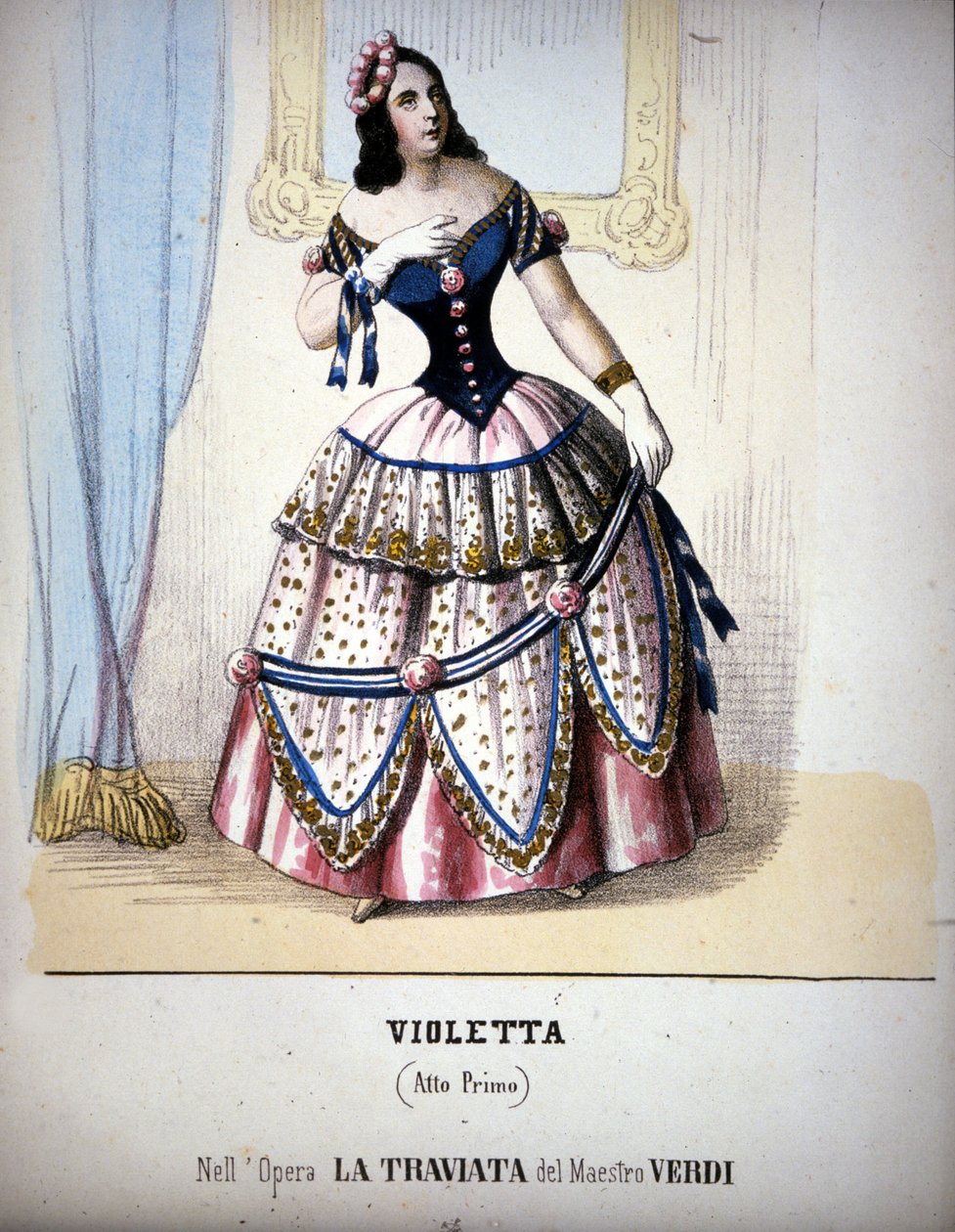 Illustration der Figur von Violetta Valéry in Giuseppe Verdis „Traviata“ von Unknown artist