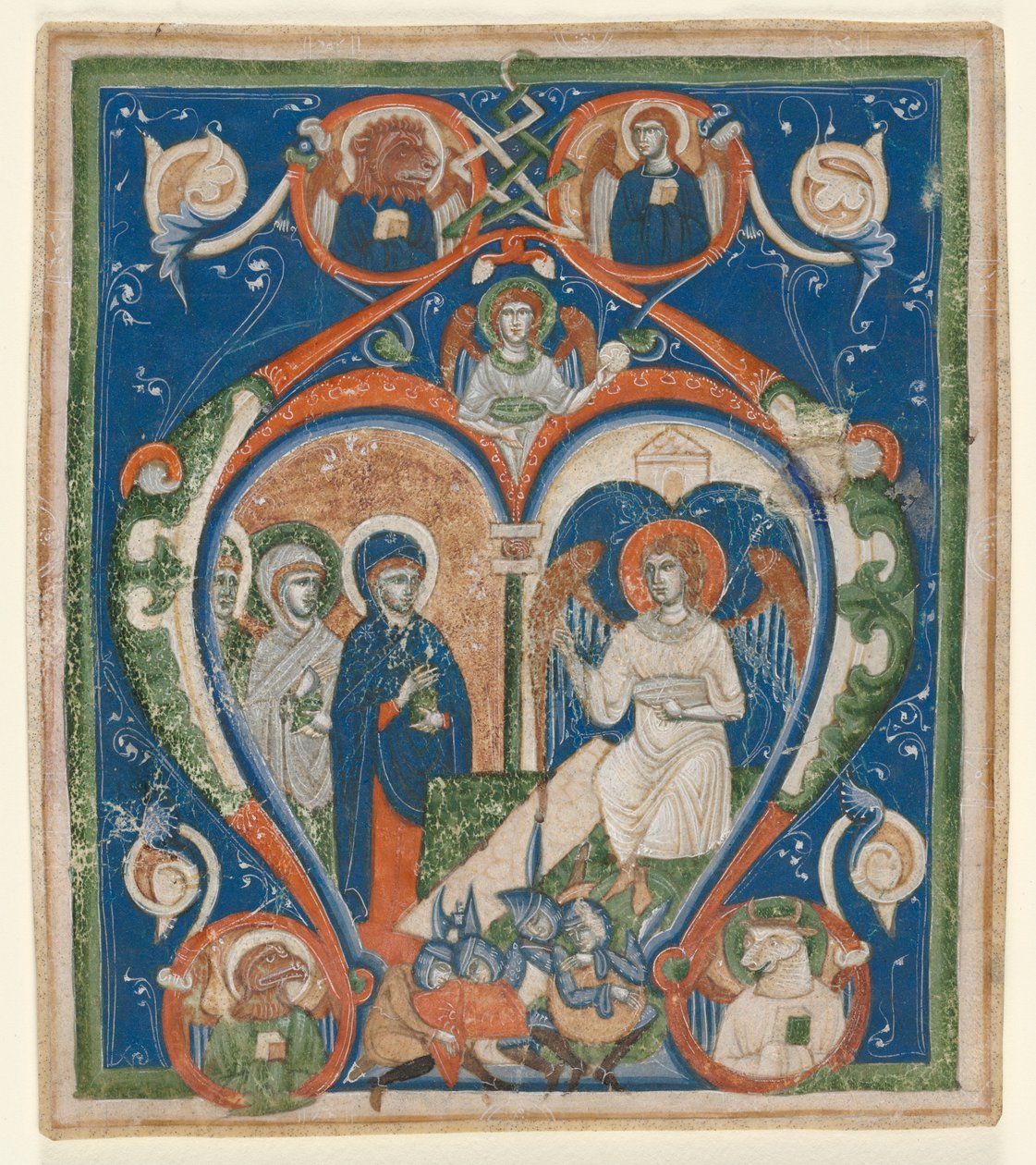 Initiale A [ngelus Domini descendit] aus einem Antiphonar: Die drei Marien am Grab von Unknown artist
