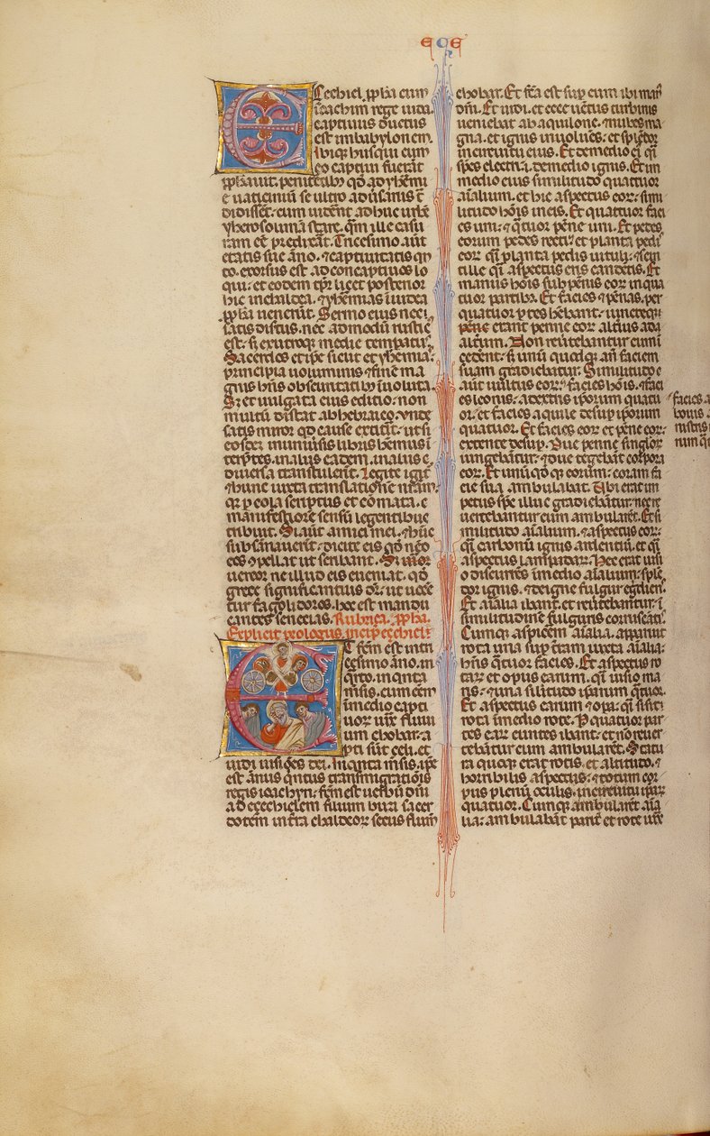 Initiale E: Ezechiels Vision des Tetramorphs von Unknown artist