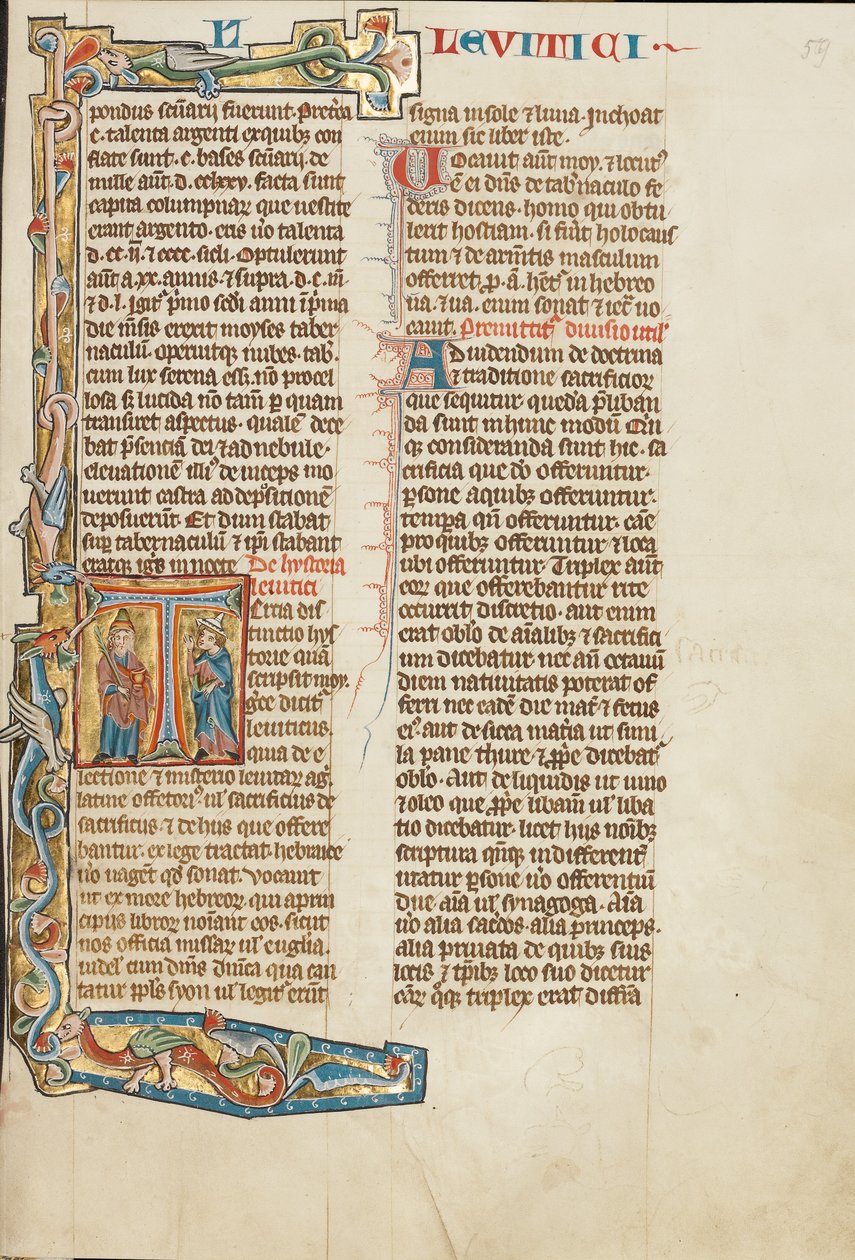 Initial T: Aaron und ein Israelit von Unknown artist