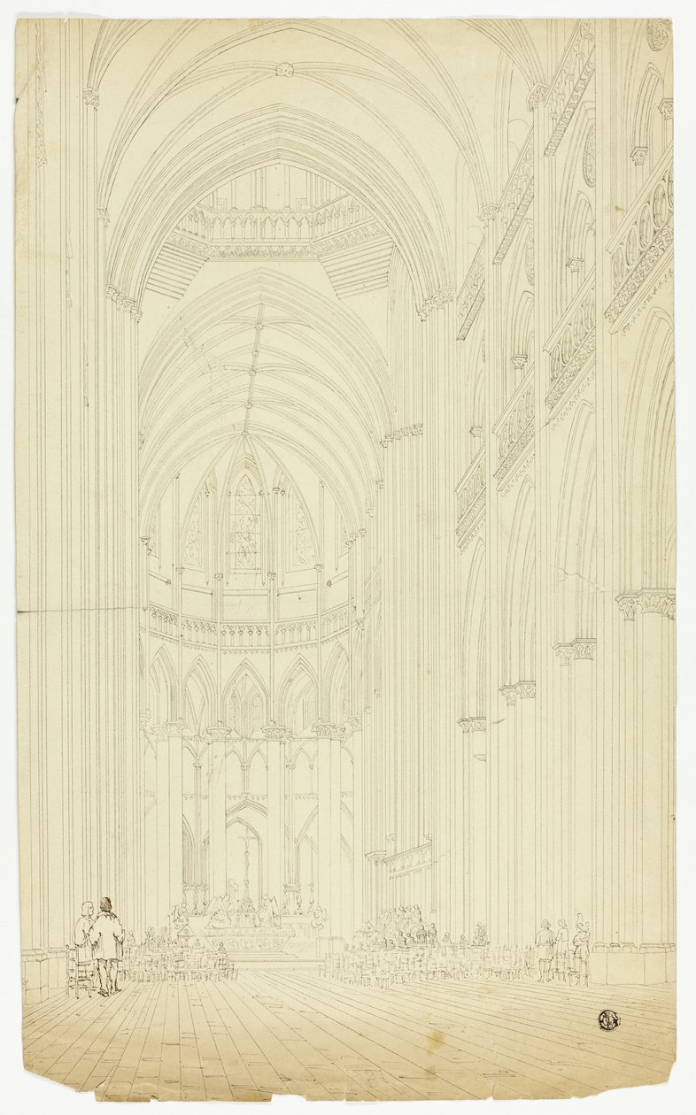 Innenraum einer gotischen Kathedrale von Unknown artist