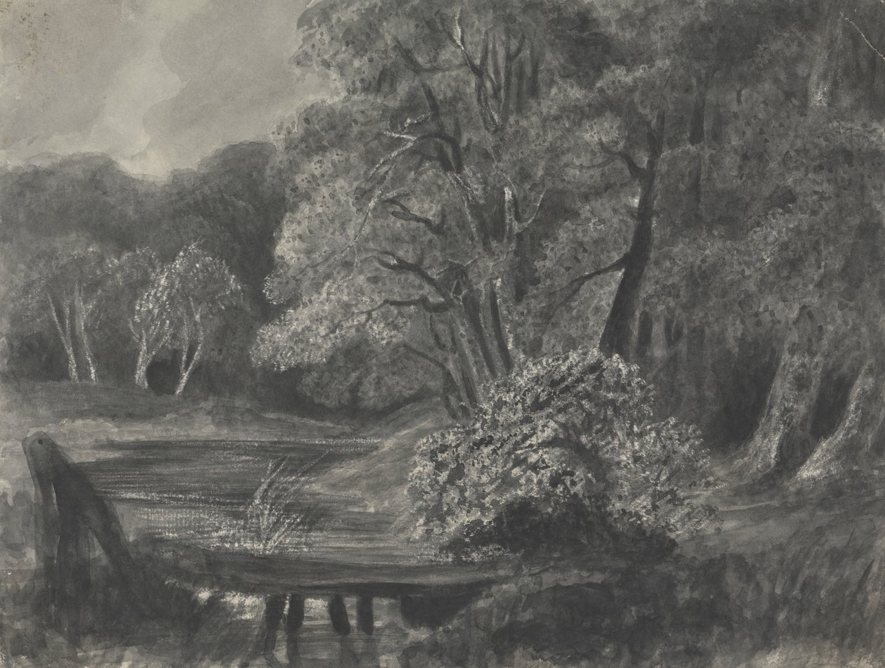 Landschaft mit Teich von Unknown artist
