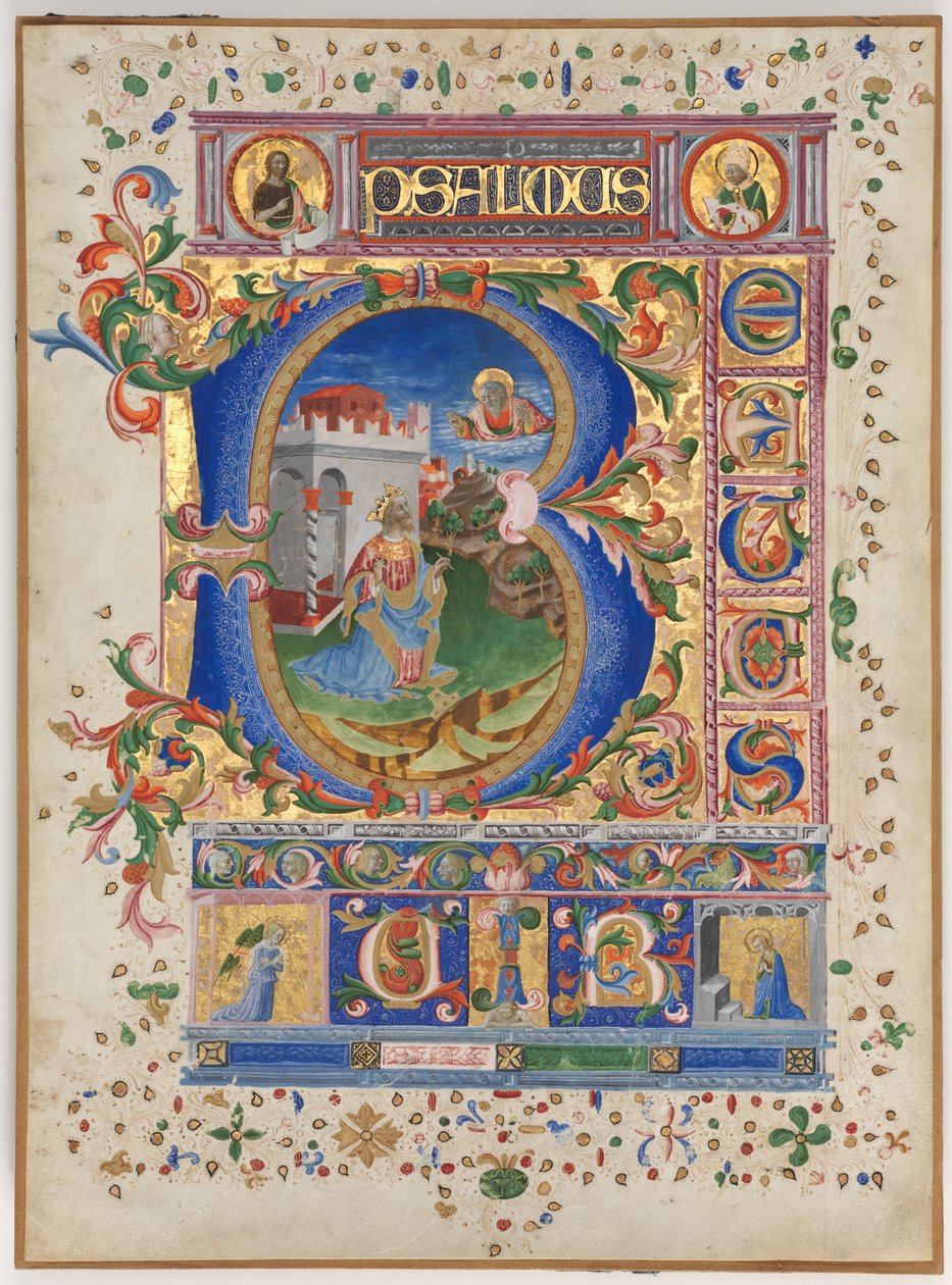 Blatt aus einem Psalter mit historisierter Initiale (B): König David von Unknown artist