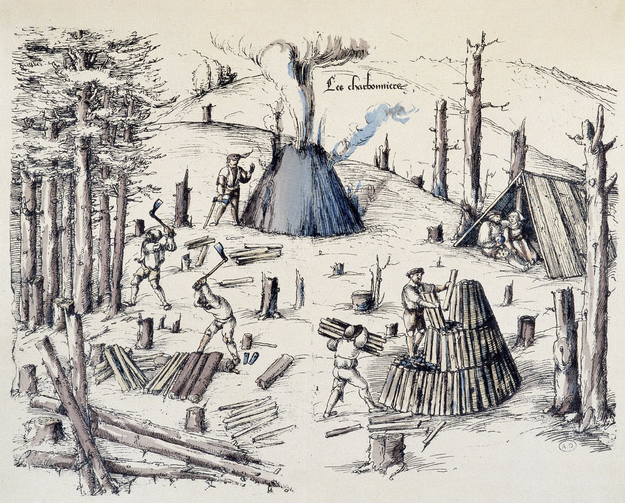 Die Köhler - in „La croix aux mines“ von Unknown artist