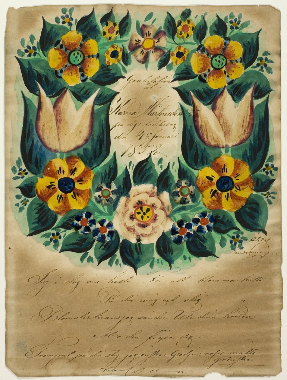 Glückwunschschreiben an Karna Martensdottir von Unknown artist