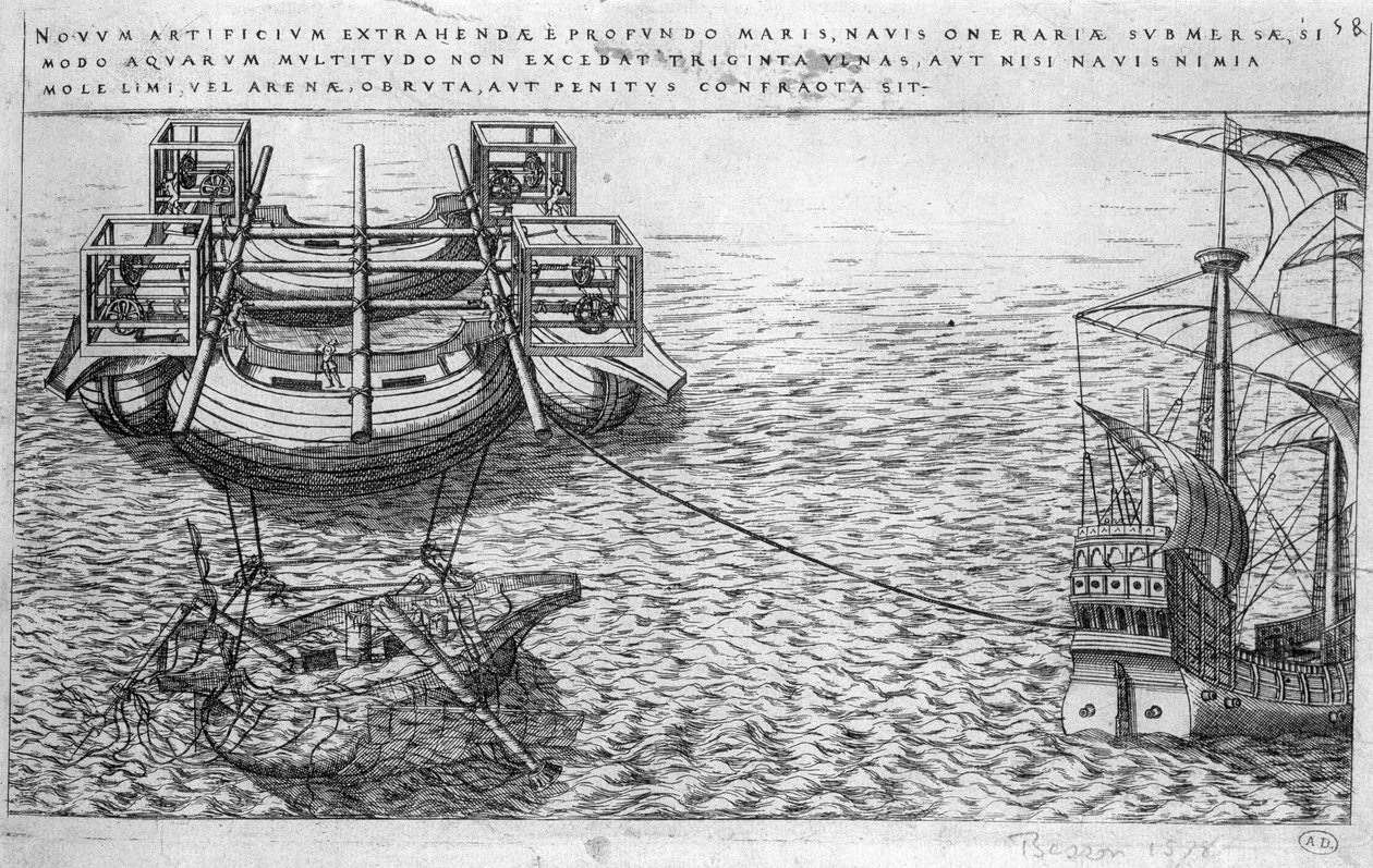 Maschine zur Rettung von Schiffen im 16. Jahrhundert - Ausgabe 1578 von Unknown artist