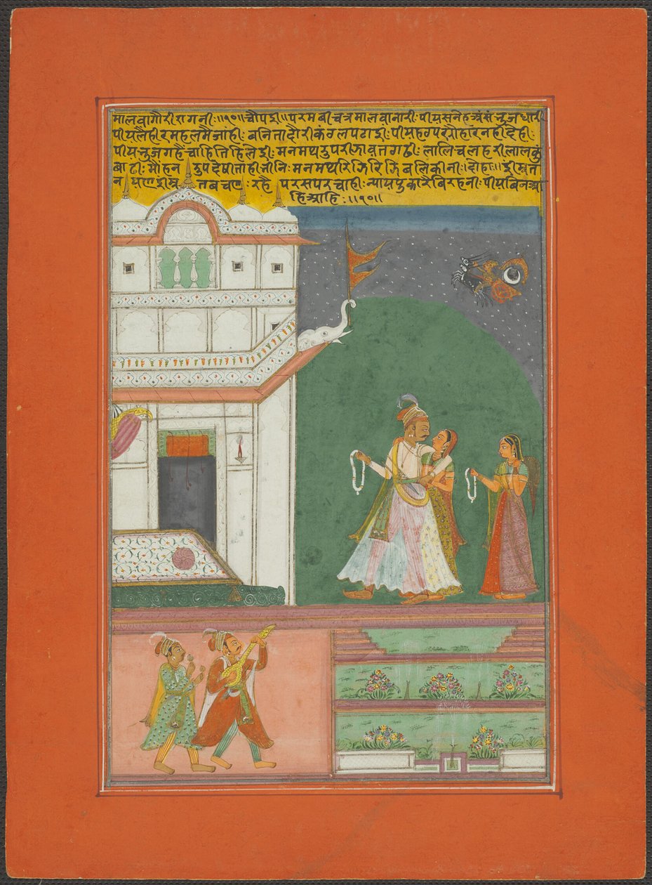 Malavagaudi Ragini, Seite aus einem Jaipur Ragamala Set von Unknown artist
