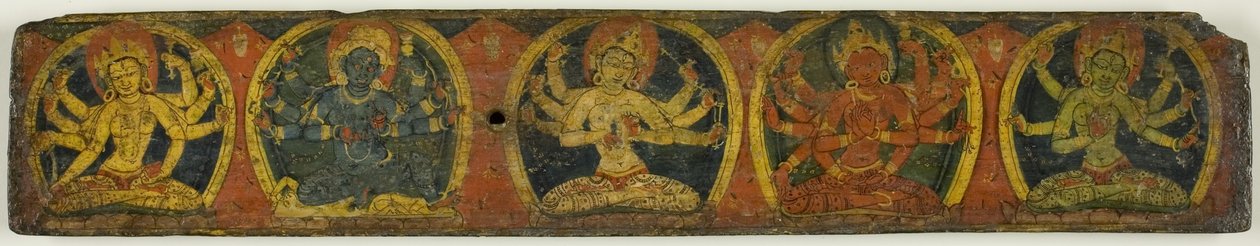 Manuskriptdeckel der Fünf Beschützer (Pancharaksha) von Unknown artist
