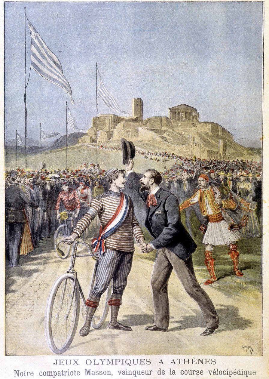 Masson, Gewinner des Velocipedrennens bei den Olympischen Spielen in Athen - in „Le Petite Journal“ vom 26.04.1896 von Unknown artist