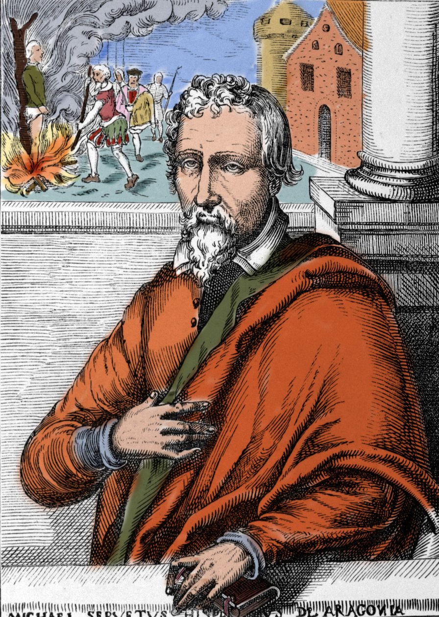 Michel Servet (Michel de Villanueva) (1511-1553), spanischer Arzt und Theologe. Gravur von Unknown artist