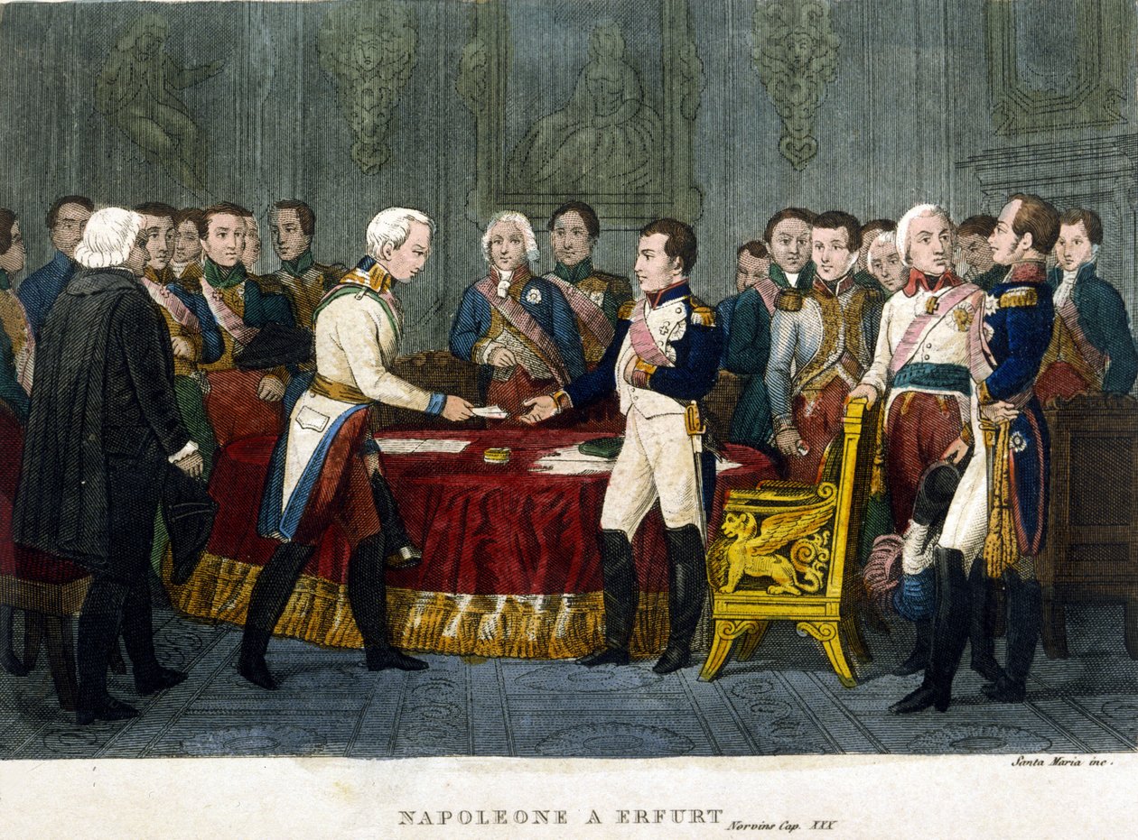 Napoleon I. (1769 - 1821) traf Alexander I. in Erfurt im Jahr 1808 von Unknown artist