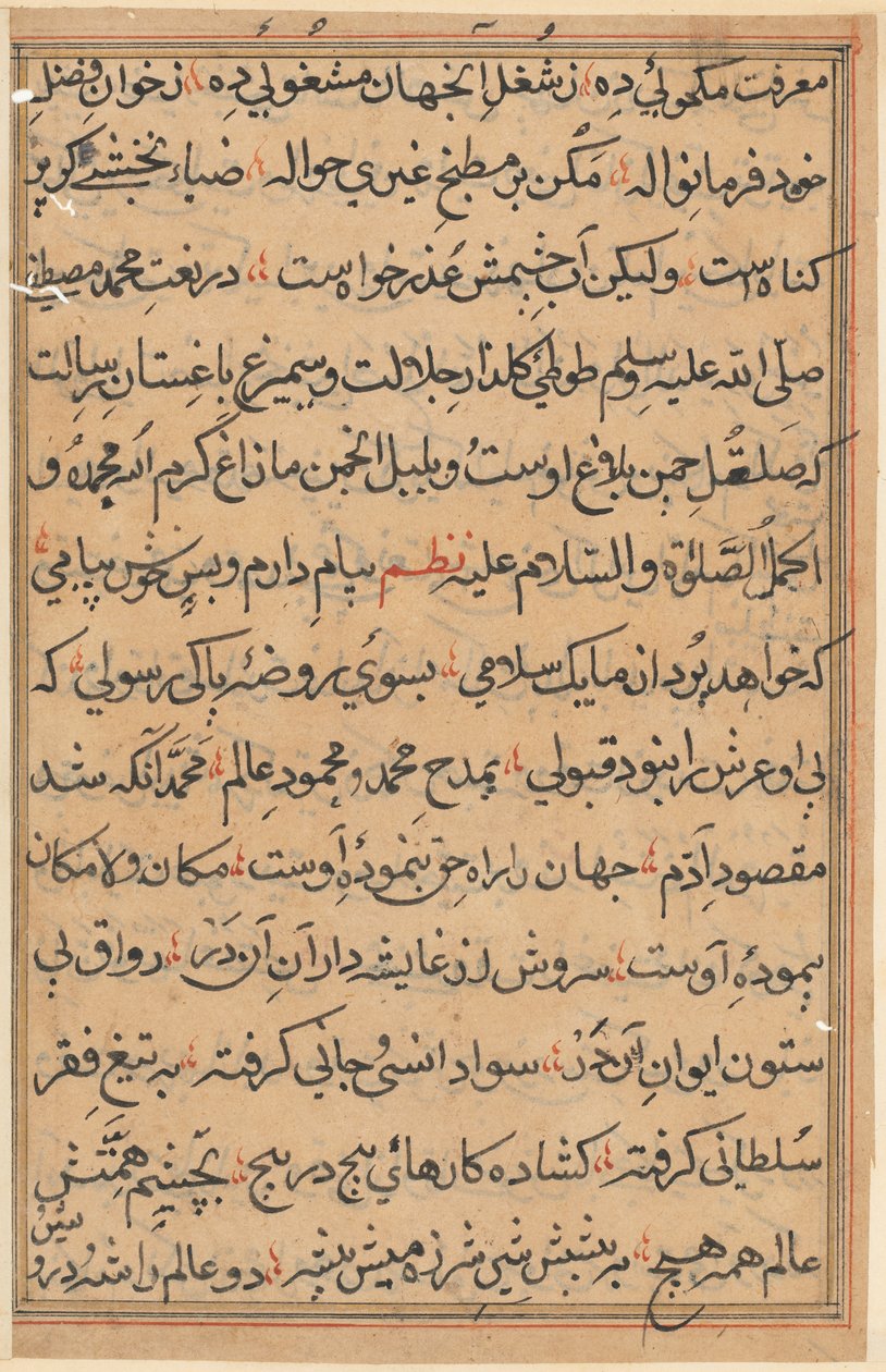 Seite aus Geschichten eines Papageis (Tuti-nama): Textseite von Unknown artist