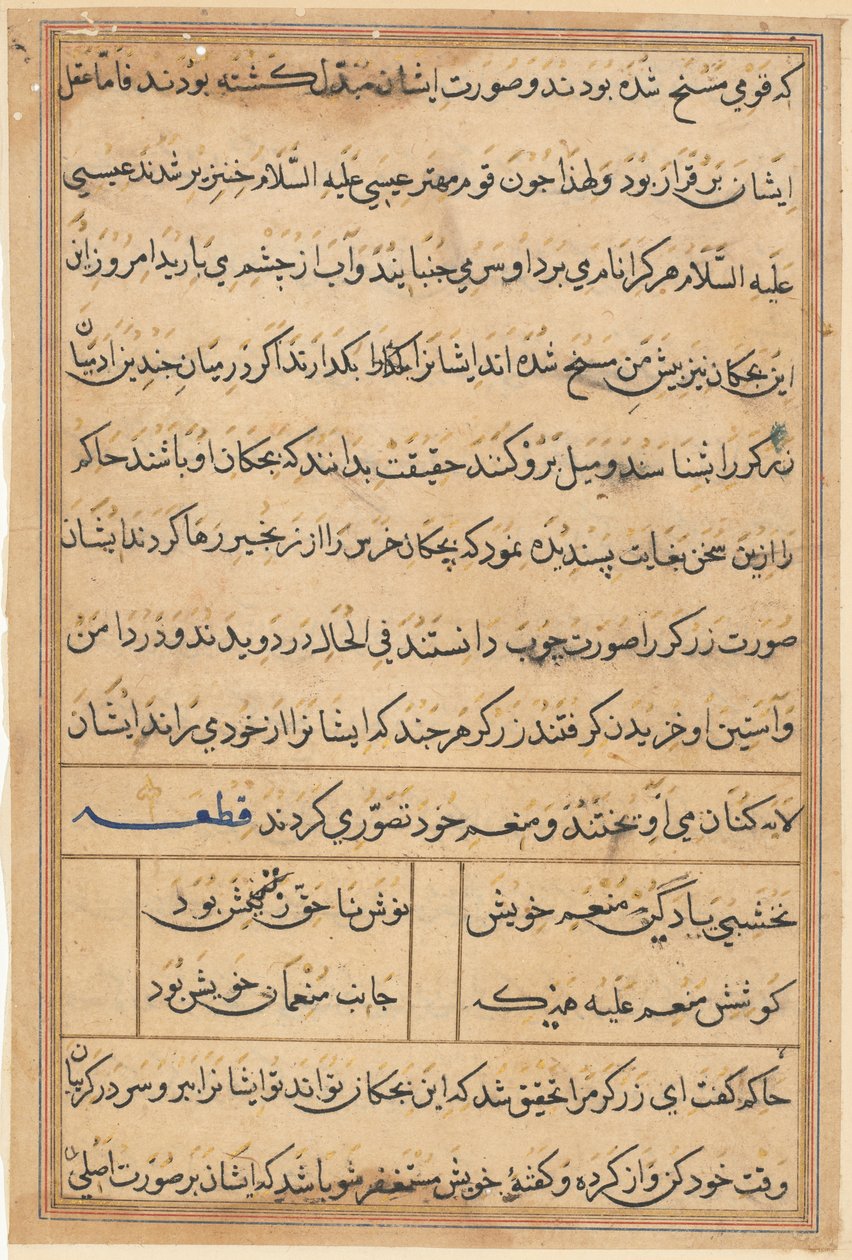 Seite aus Geschichten eines Papageis (Tuti-nama): Textseite von Unknown artist