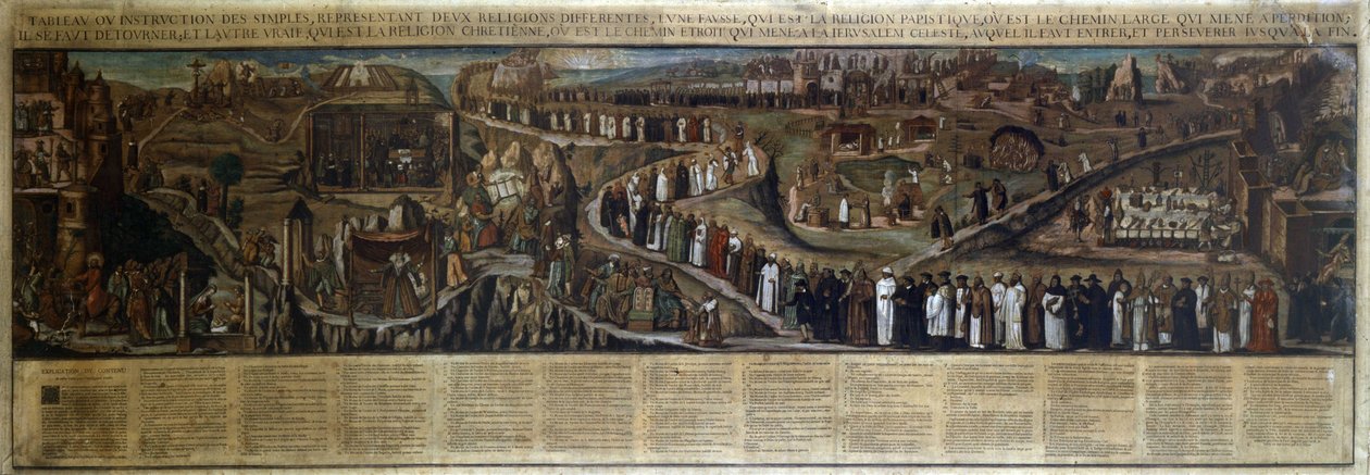 Gemälde... zwei Religionen darstellend, eine falsche... die papistische... eine wahre... die christliche von Unknown artist