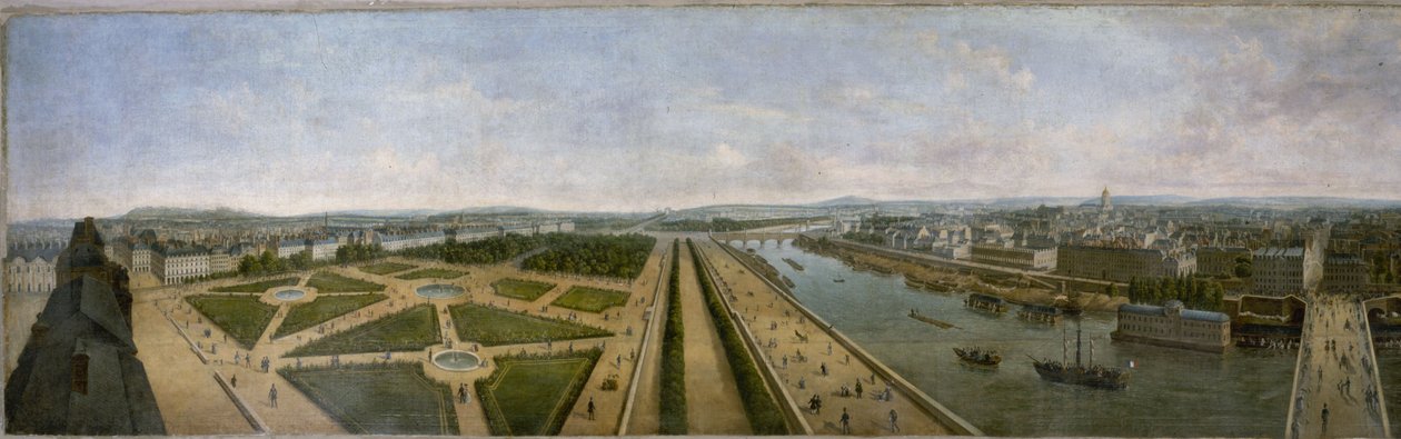 Panorama von Paris vom Dach des Pavillon de Flore in den Tuilerien, ca. 1833 von Unknown artist