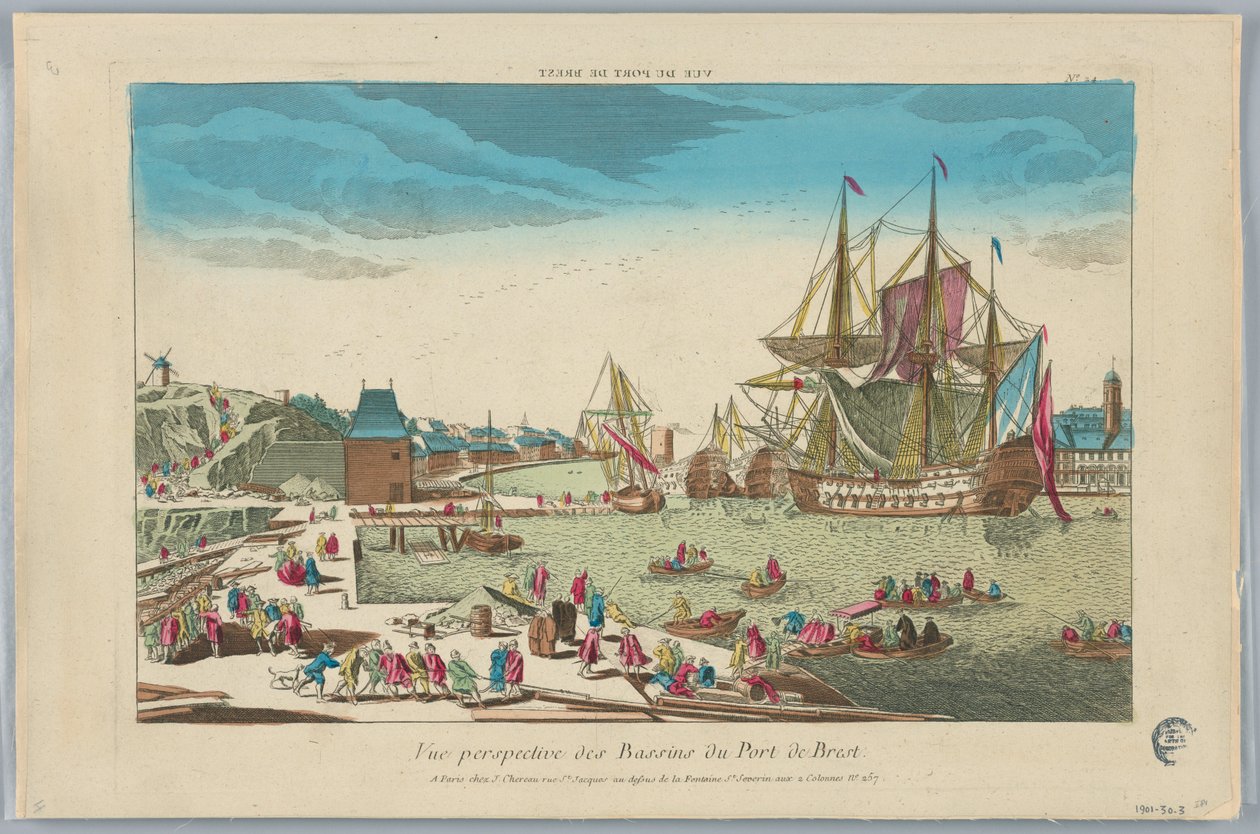 Guckkasten, Vue Perspective des Bassins du Port de Brest, Nr. 24 von Unknown artist