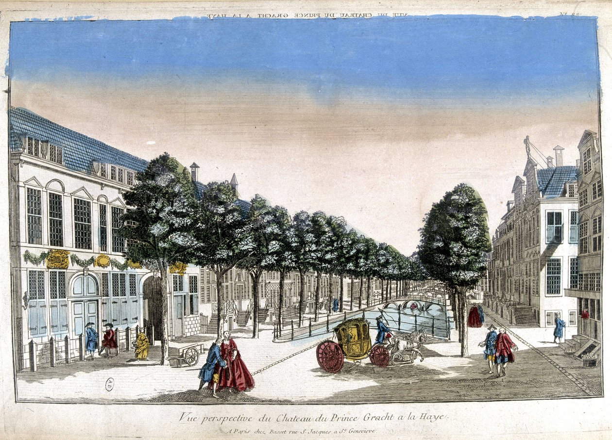 Perspektivische Ansicht von Den Haag: die Kanäle und das Schloss von Prinz Gracht - Optisch von Unknown artist