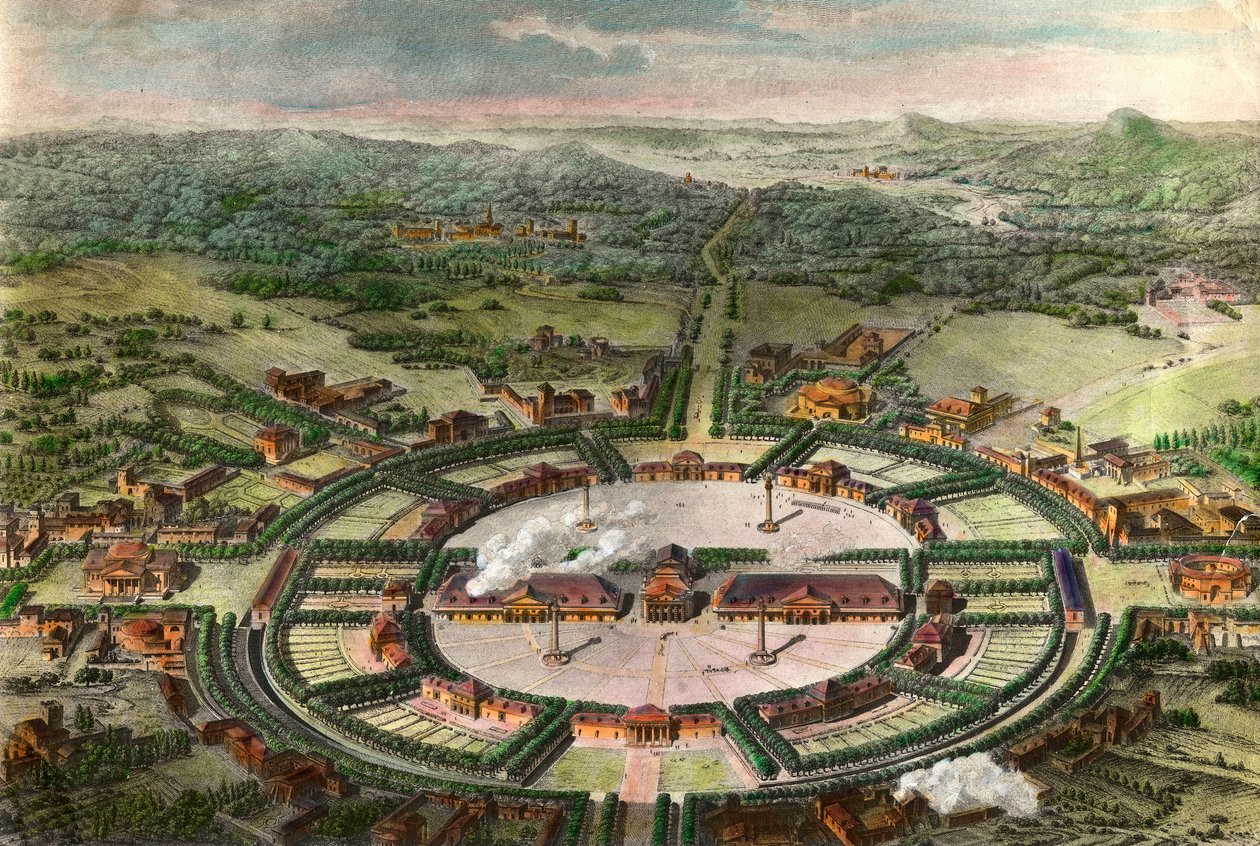 Perspektivische Ansicht der Königlichen Salinen von Arc und Senans von Unknown artist