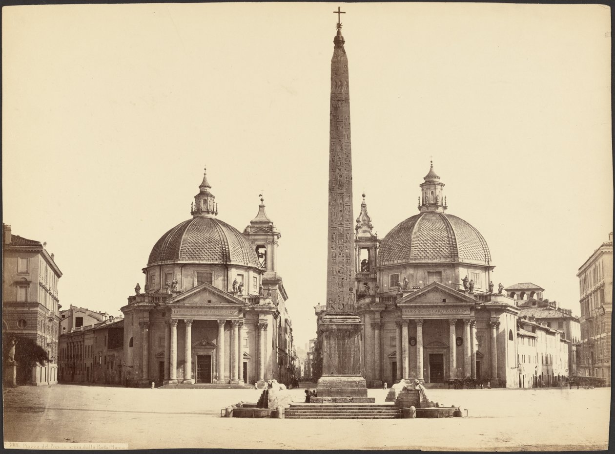 Piazza del Popolo von der Porta aus (Rom) von Unknown artist