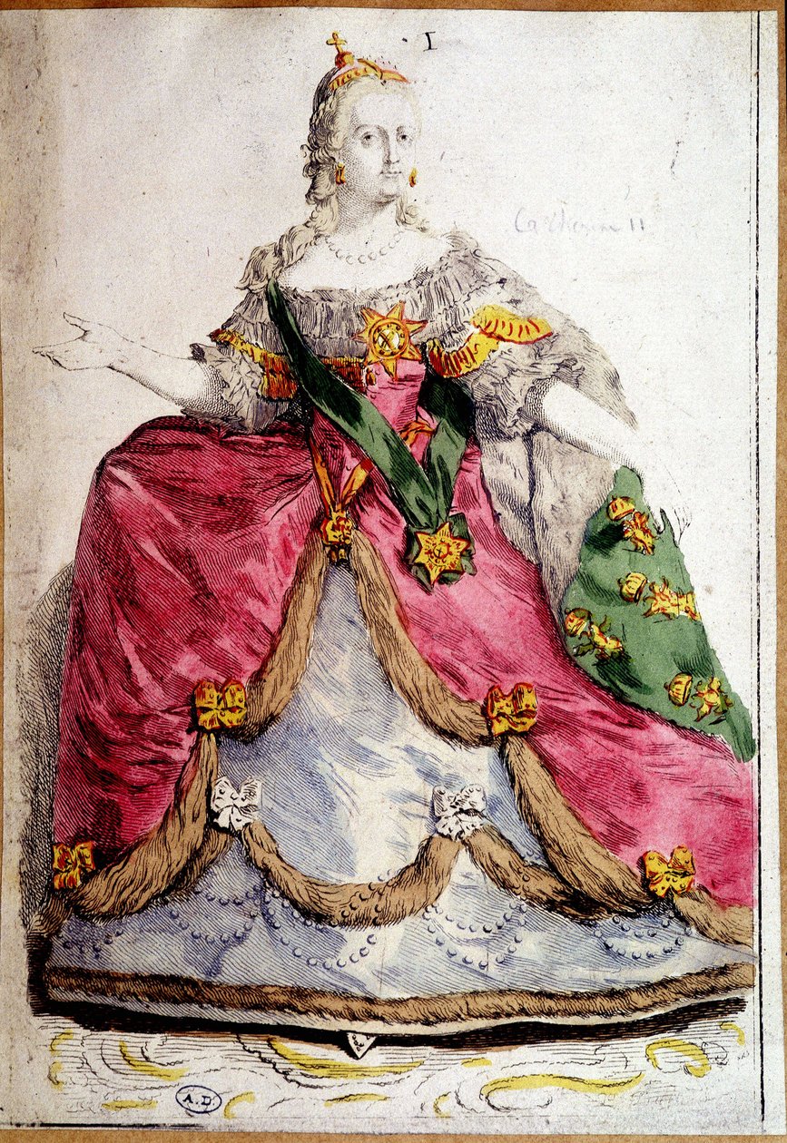 Ganzkörperporträt von Katharina II. von Russland von Unknown artist