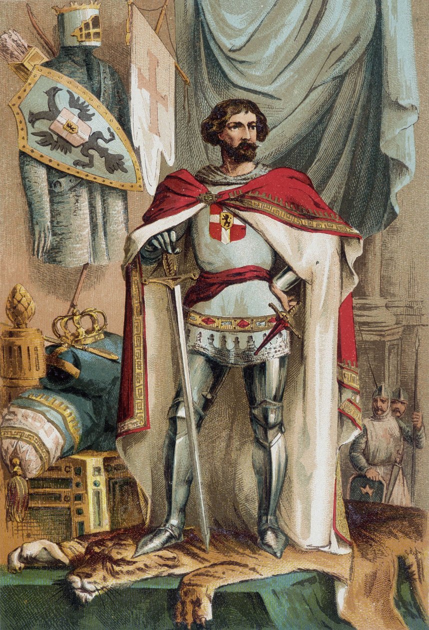 Porträt von Baudouin I., Lateinischer Kaiser des Orients (1171-1206), wurde Kaiser von Konstantinopel durch Teilnahme am Vierten Kreuzzug. Auch bekannt als Baudouin IX. von Flandern (oder Baudouin VI. von Hennegau) von Unknown artist