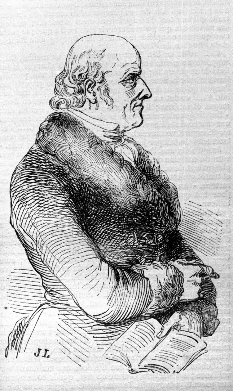 Porträt von Christian Hahnemann (1755 - 1843), Begründer der Homöopathie. Gravur aus dem 19. Jahrhundert. von Unknown artist