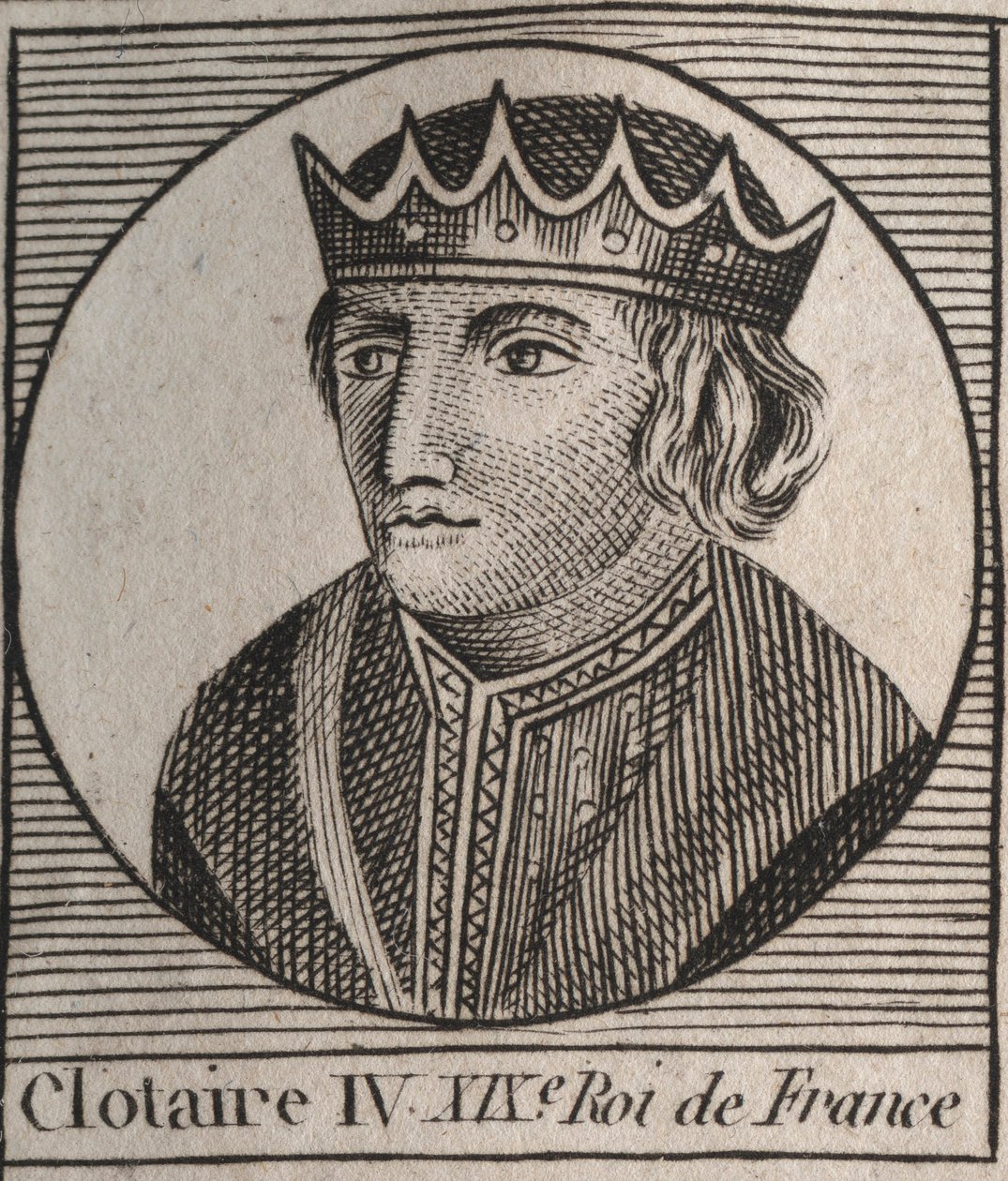 Porträt von Chlothar IV. (ca. 685-719), König der Franken von Austrasien von 717 bis 719 - Gravur aus „Instruction sur l