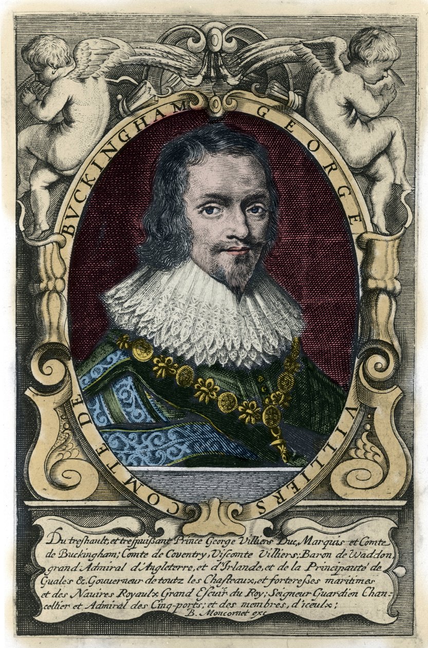 Porträt von George Villiers (1592-1628), Herzog von Buckingham. Gravur des 17. Jahrhunderts von Unknown artist