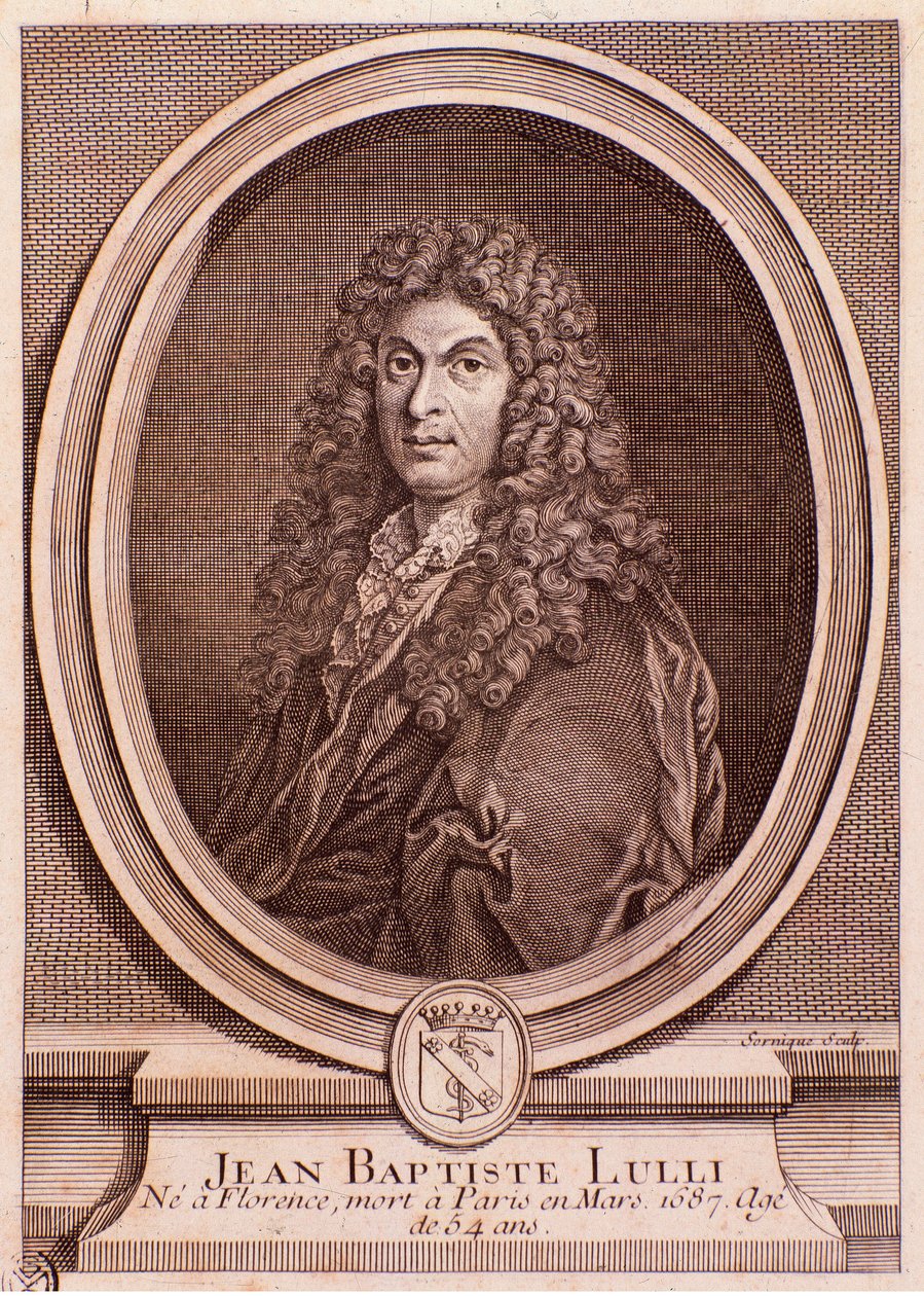 Porträt von Jean Baptiste Lully (Stich) von Unknown artist