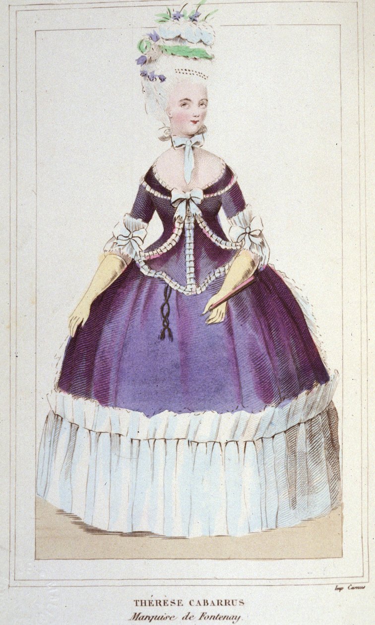Porträt von Mademoiselle de Fontenay oder Teresa Cabarrus, bekannt als Madame Tallien (1773-1835), Marquise de Fontenay (Gravur 1830) von Unknown artist