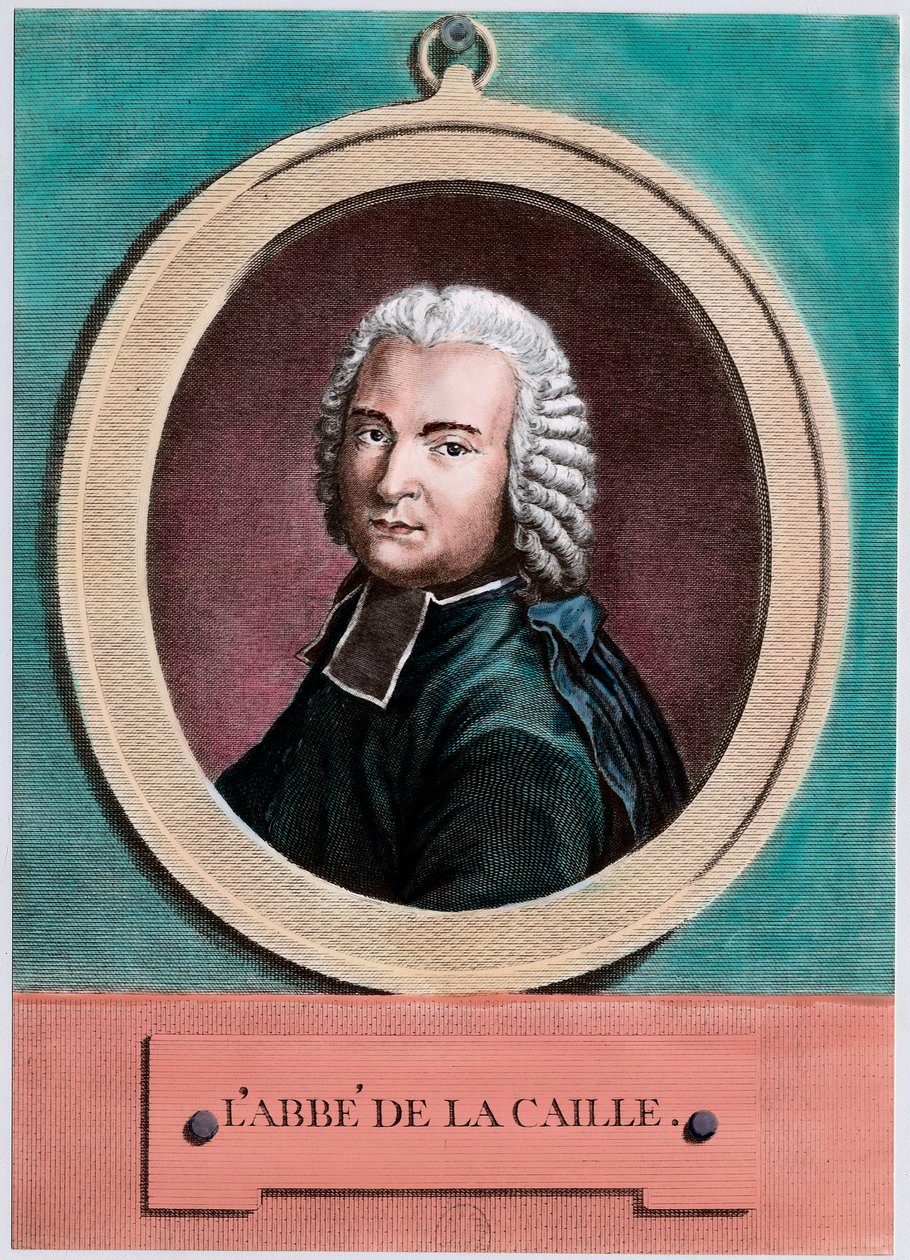 Porträt von Nicolas Louis de Lacaille (1713 - 1762), französischer Astronom. Gravur des 18. Jahrhunderts. Private Sammlung. von Unknown artist