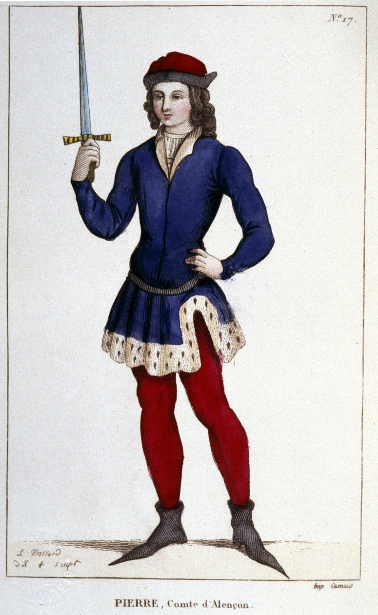 Porträt von Pierre, Graf von Alençon (1251-1284). Gravur von 1830 von Unknown artist