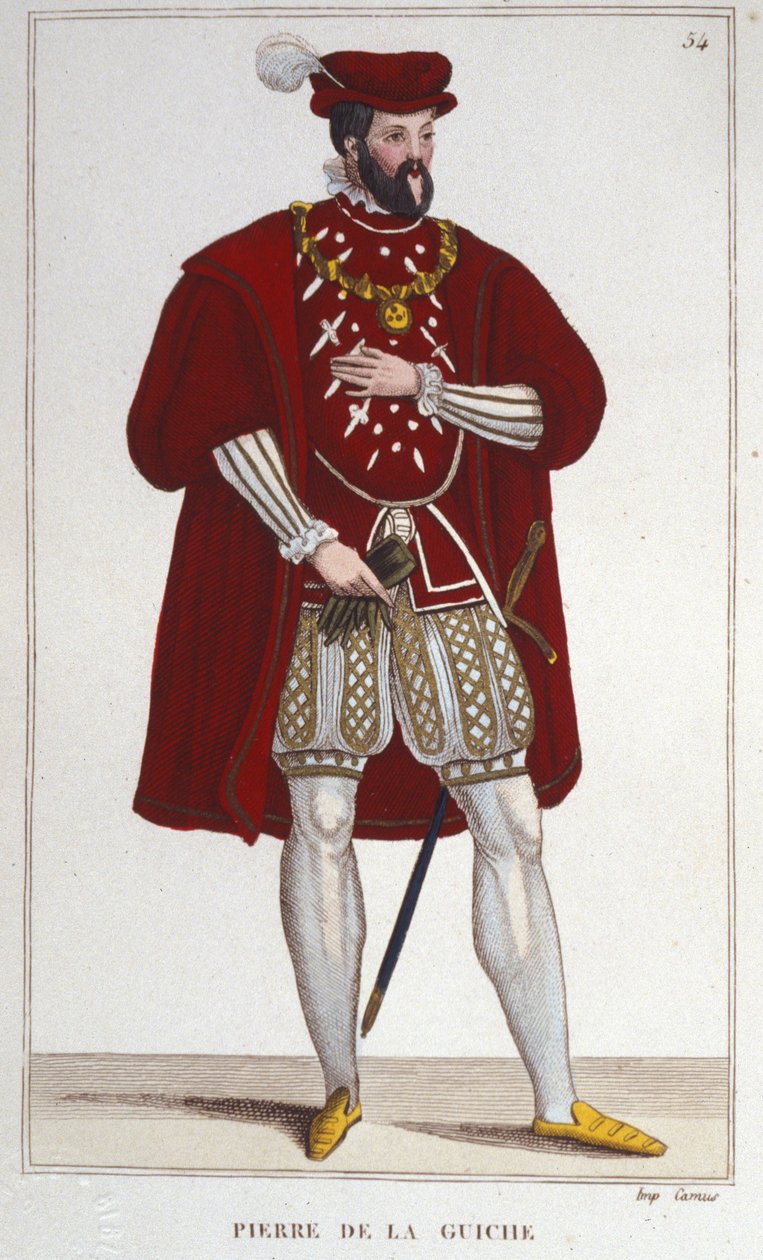 Porträt von Pierre De la Guiche (1464-1544), Ritter, Berater und Kämmerer des Königs, Bailli von Autun und Mâcon, Botschafter. Herr von Guiche und Chaumont. Gravur von 1830 von Unknown artist