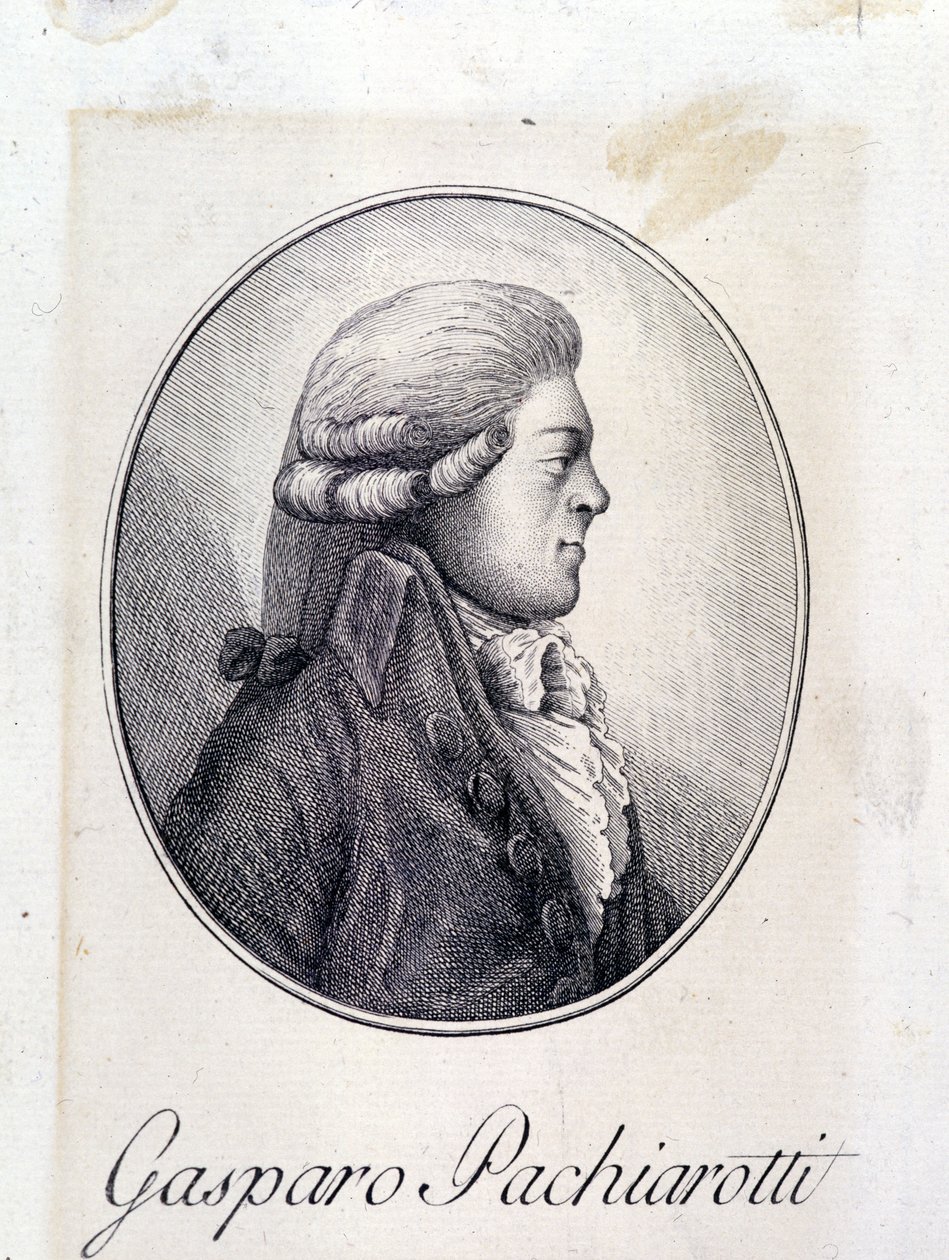 Porträt des italienischen Kastraten Gasparo Pacchierotti (Pacchiarotti) (1740 - 1821). Gravur des 19. Jahrhunderts von Unknown artist