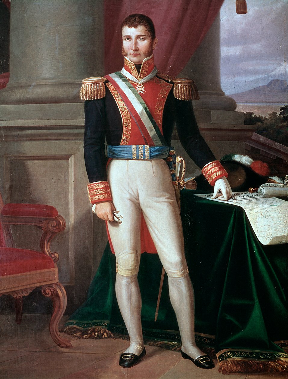 Porträt des mexikanischen Kaisers Agustin Iturbide (1783-1824). Anonymes Gemälde, ca. 1821 Nationales Historisches Museum, Schloss Chapultepec Mexiko von Unknown artist