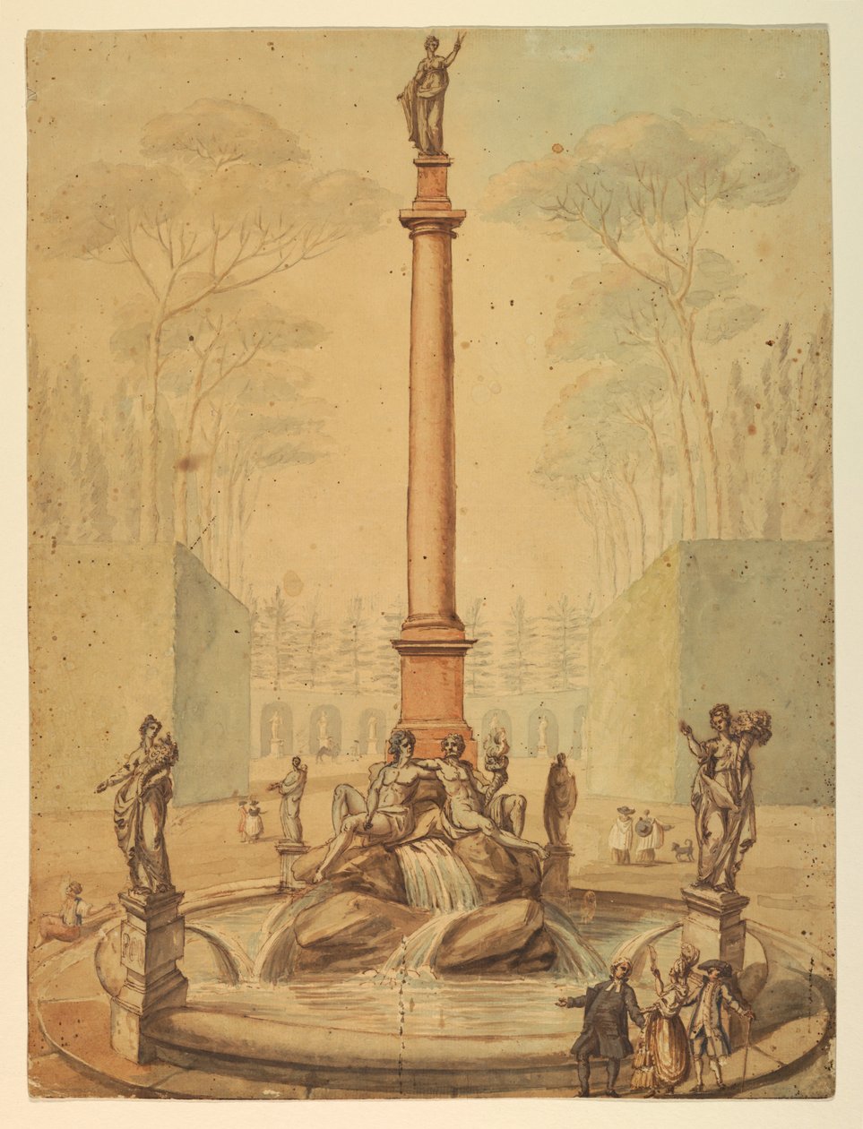 Projekt für einen Brunnen in einem Park von Unknown artist