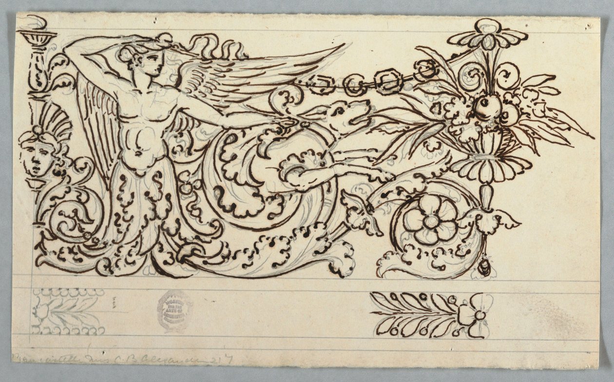 Entwurf für die Dekoration eines Frieses von Unknown artist