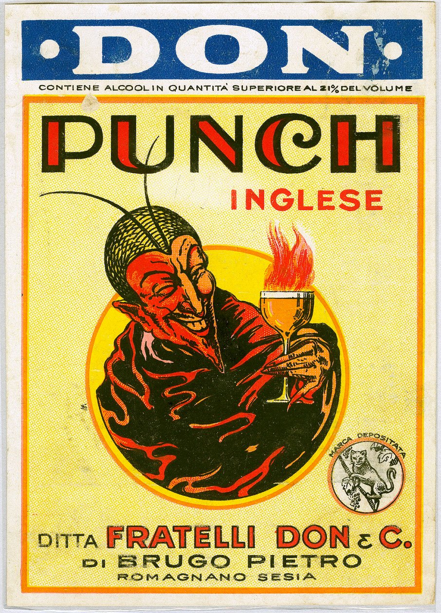 Punch Inglese Alkoholwerbung mit einem Teufel von Unknown artist