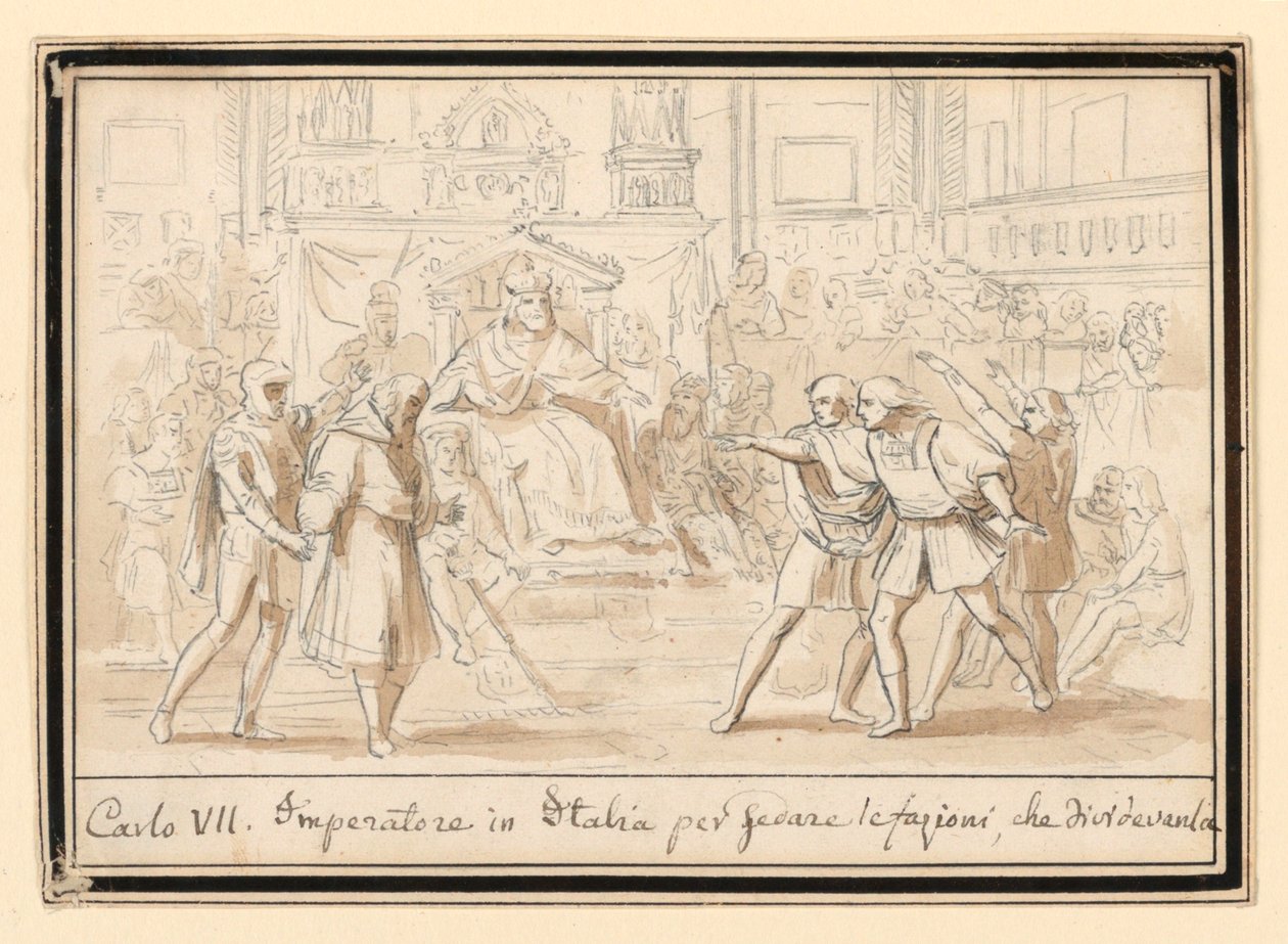 Versöhnung der Feinde in Italien durch Kaiser Heinrich VII. von Unknown artist