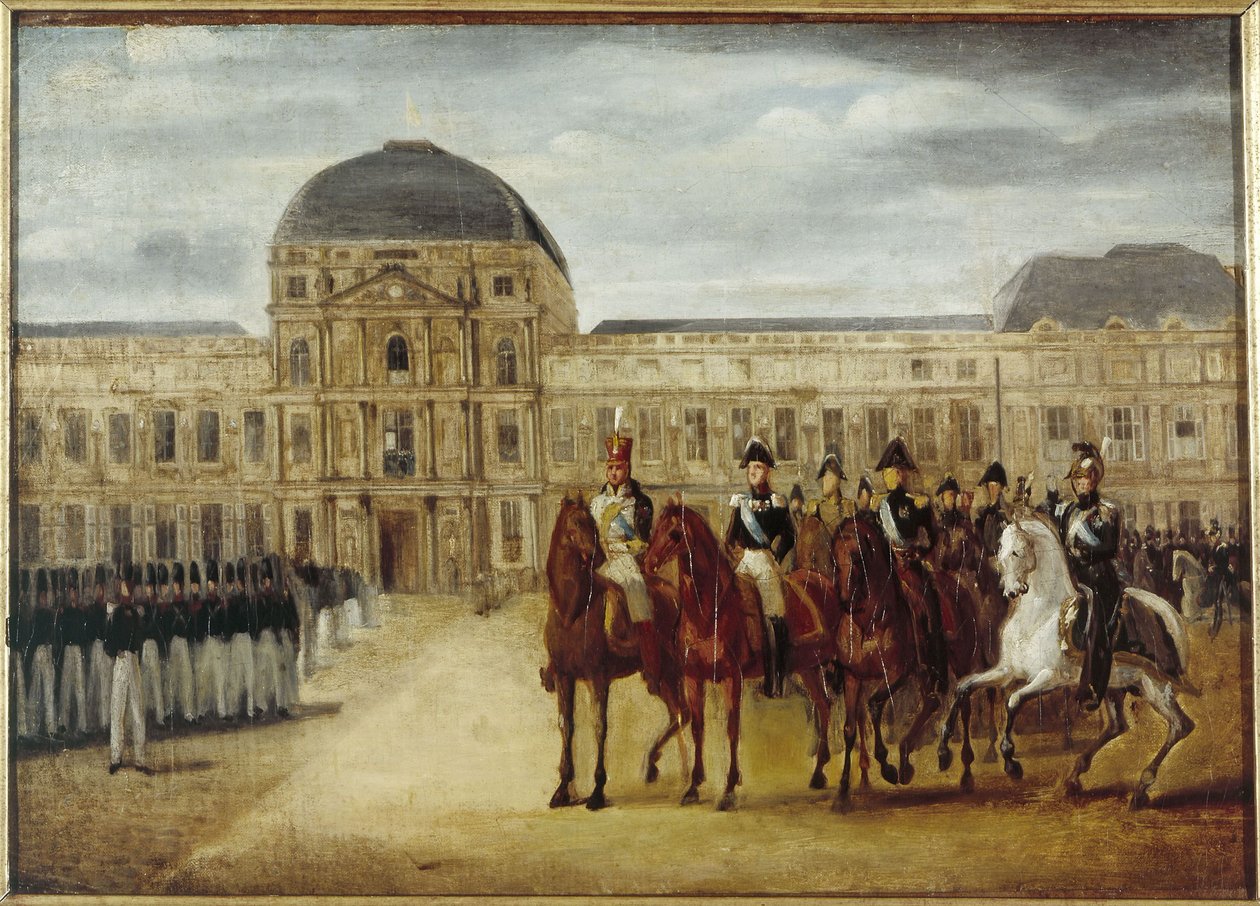 Parade vor dem Château des Tuileries, um 1820. Heutiges 1. Arrondissement, zwischen 1815 und 1825 von Unknown artist