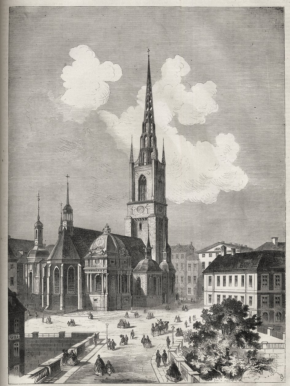Riddarholmen-Kirche - Die Riddarholm-Kirche in Stockholm - 1866 von Unknown artist