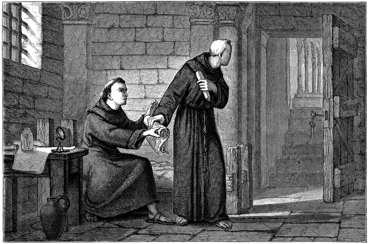 Roger Bacon in seiner Zelle in Paris von Unknown artist