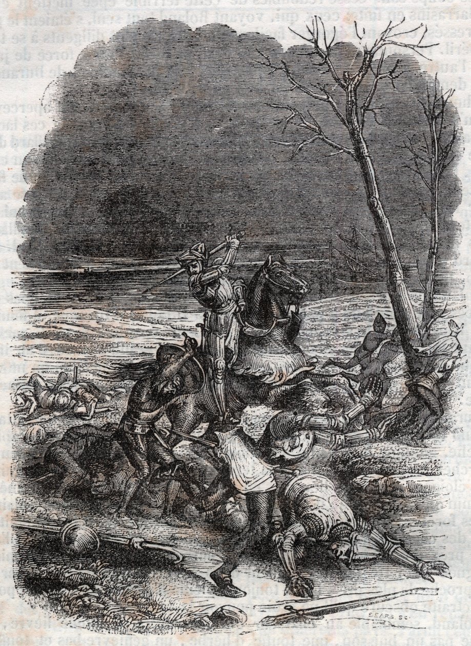 Roland massakriert die Leute von Cymosque (Gravur von 1851 aus „Furioser Roland“) von Unknown artist
