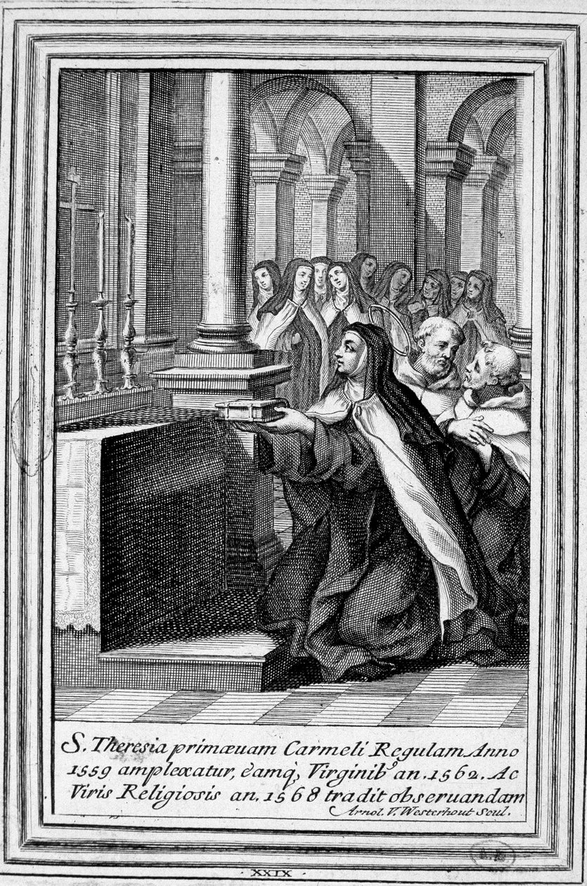 Heilige Therese von Jesus oder Heilige Therese von Avila (1515-1582) beim Beten. von Unknown artist