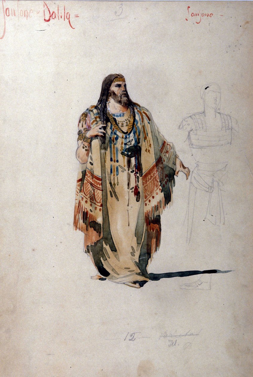 Samson-Kostüm für die Oper „Samson und Dalila“ von Camille Saint-Saëns. 1877 von Unknown artist