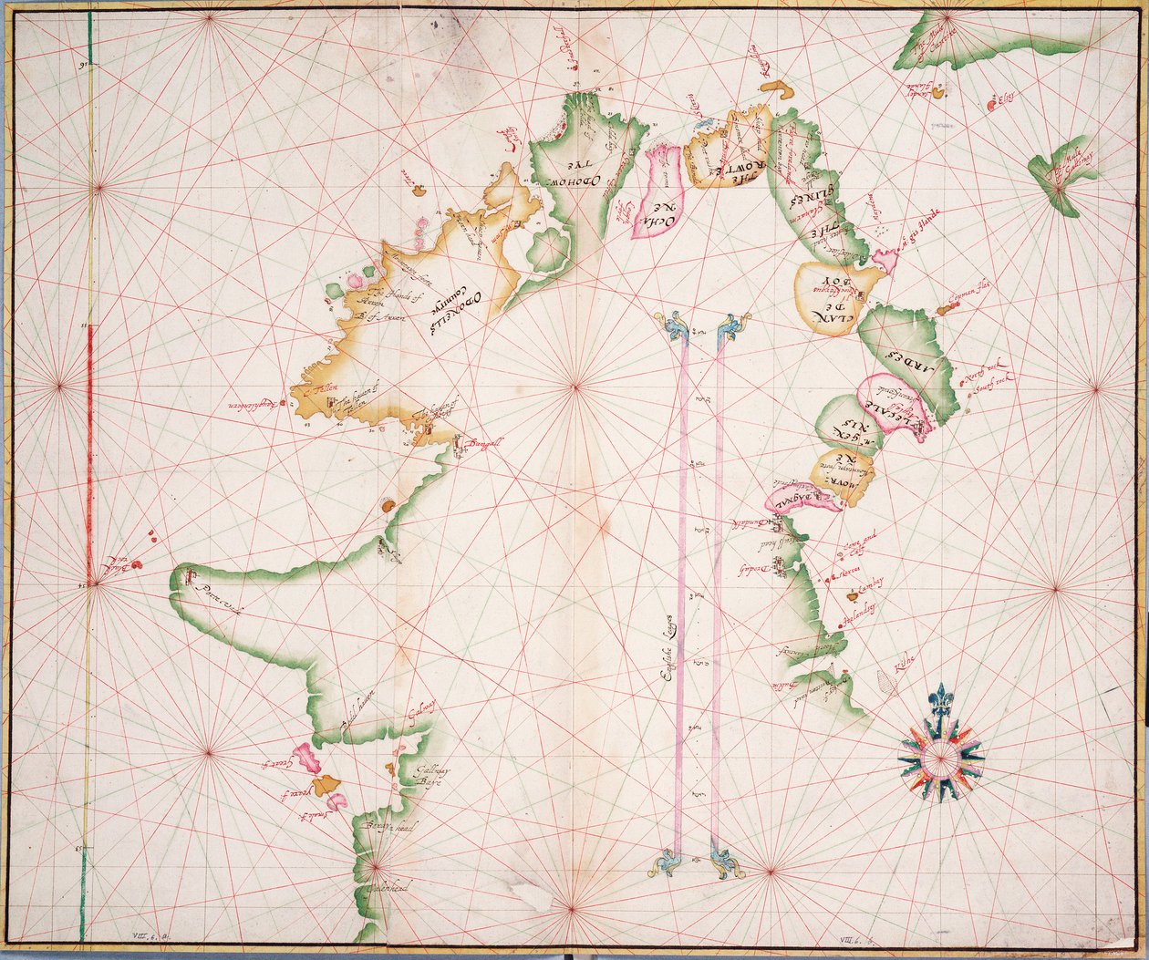 Seekarte der Nordküste Irlands, c.1600 von Unknown artist