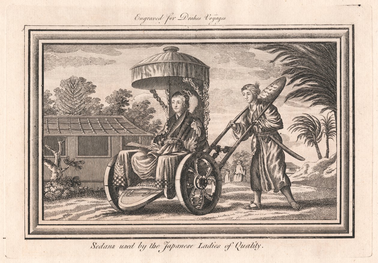Sänften, die von japanischen Damen von Qualität benutzt werden von Unknown artist