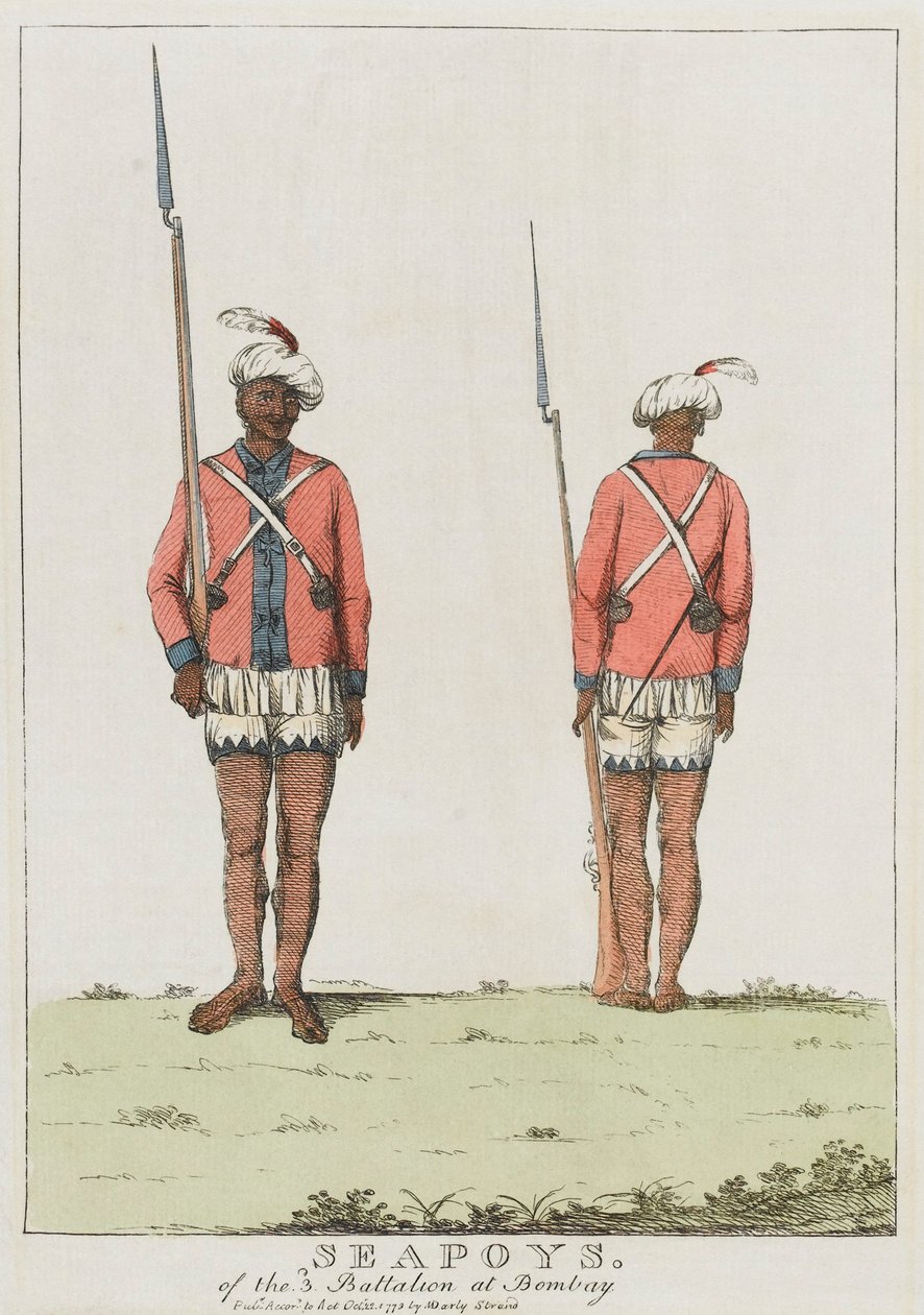 Sepoys des 3. Bataillons in Bombay von Unknown artist