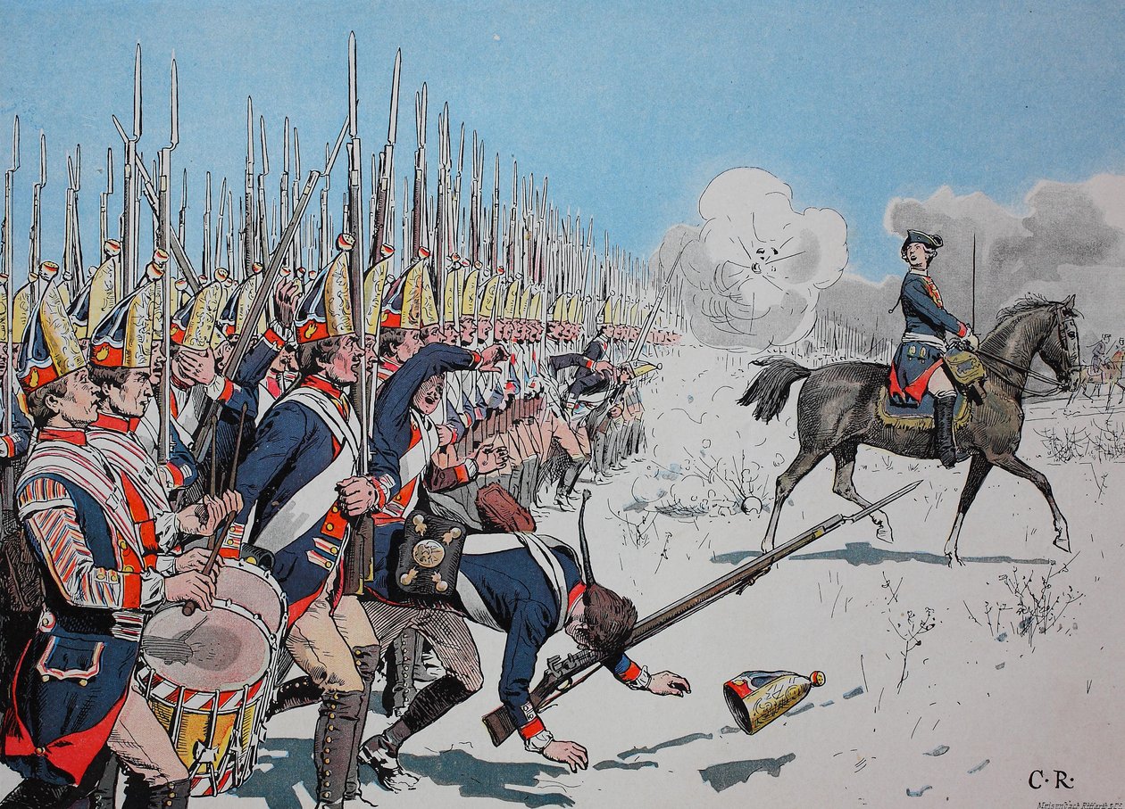 Siebenjähriger Krieg, zwischen 1756 und 1763, Schlacht von Leuthen, 4. Dezember 1757, preußische Truppen von Unknown artist